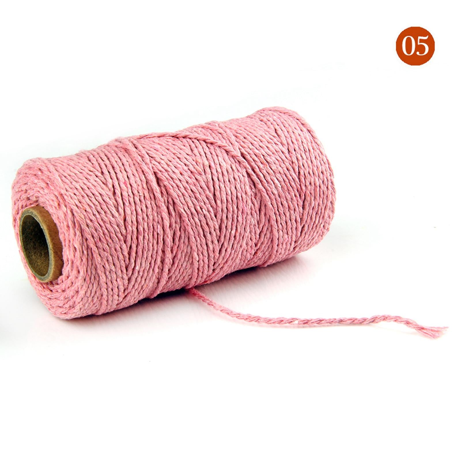 Twisted Cotton Rope Soft Bag String Beading Braided Rope Craft Pink
