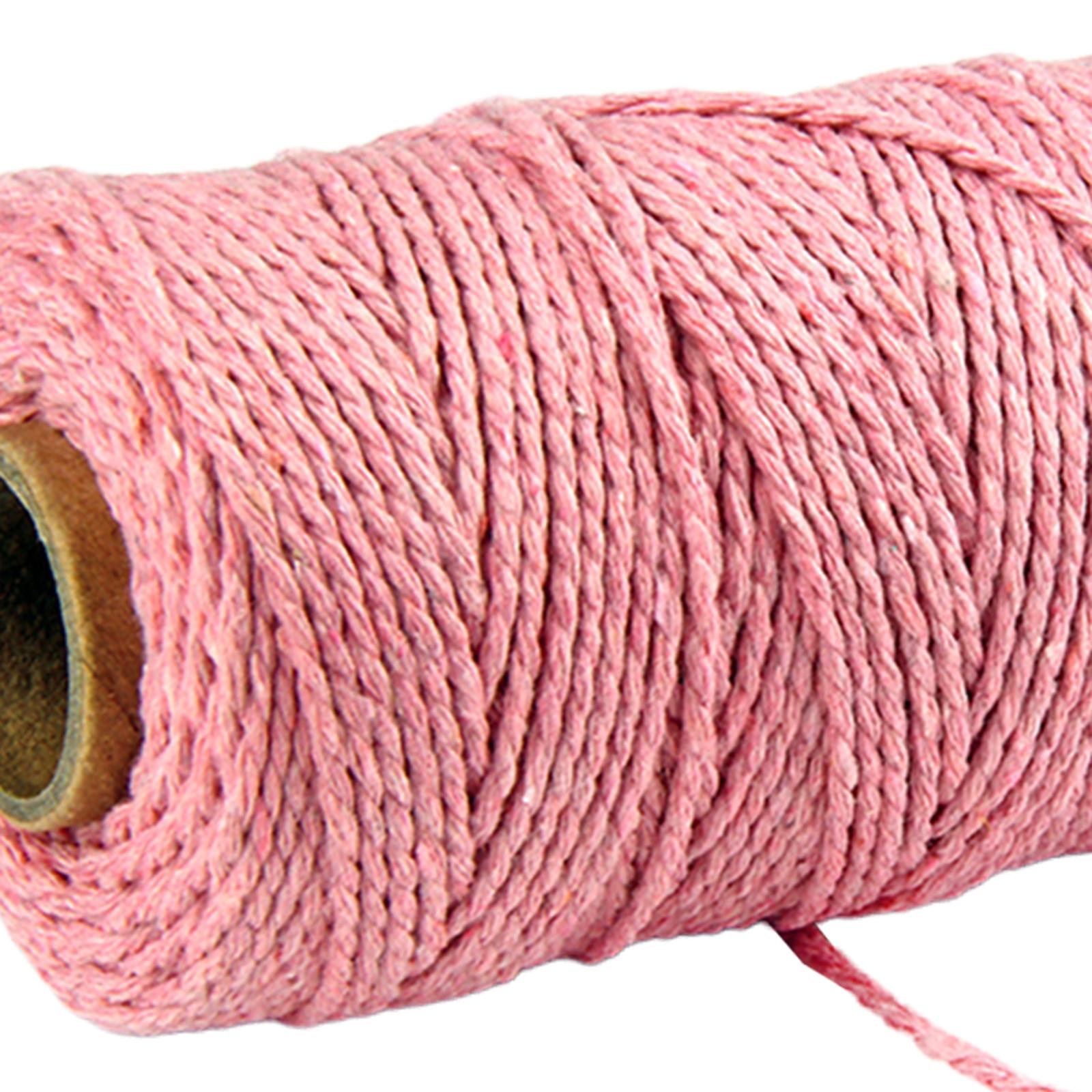 Twisted Cotton Rope Soft Bag String Beading Braided Rope Craft Pink
