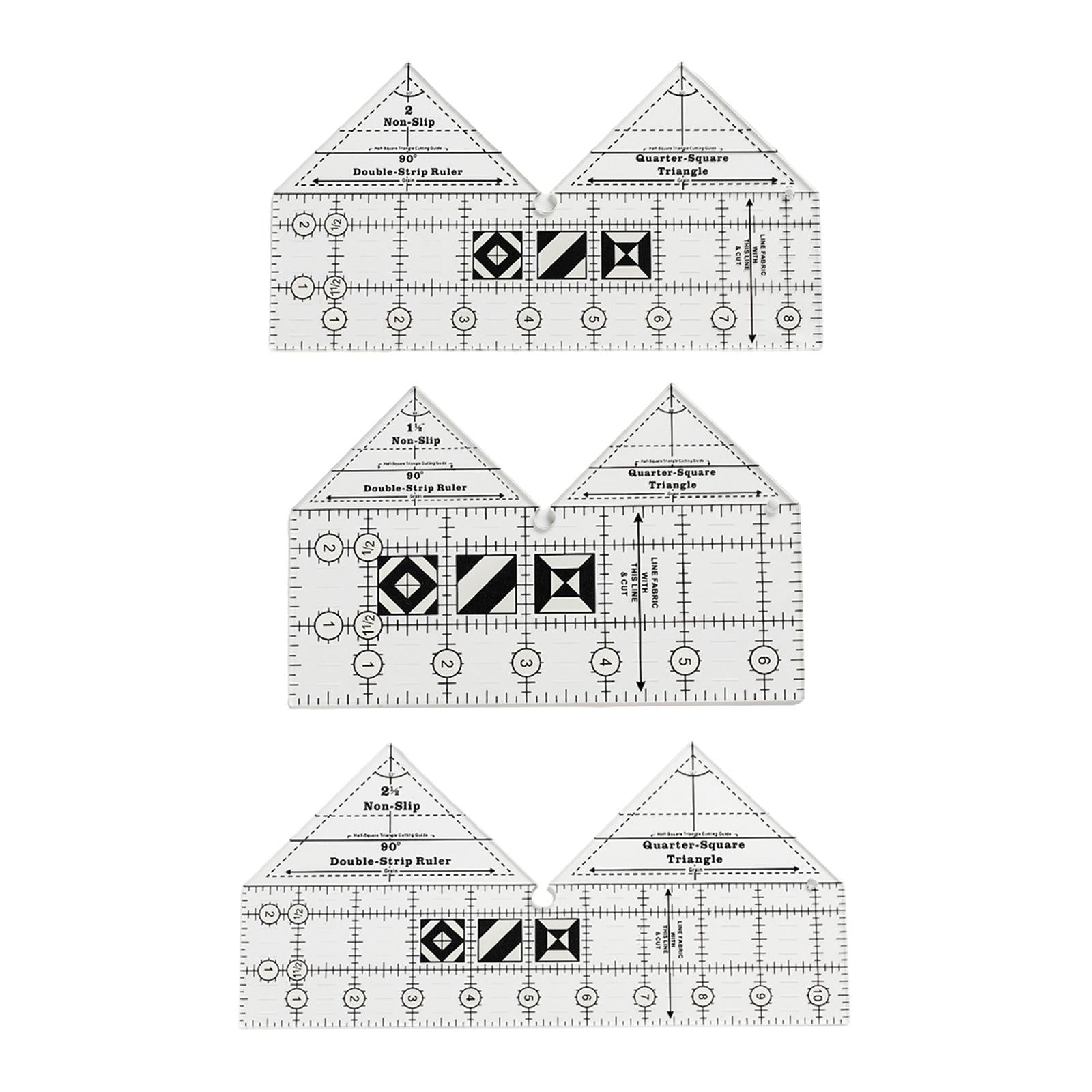 Non Slip Double Strip Ruler Sewing Templates Tailor Cutting Tool 10inch
