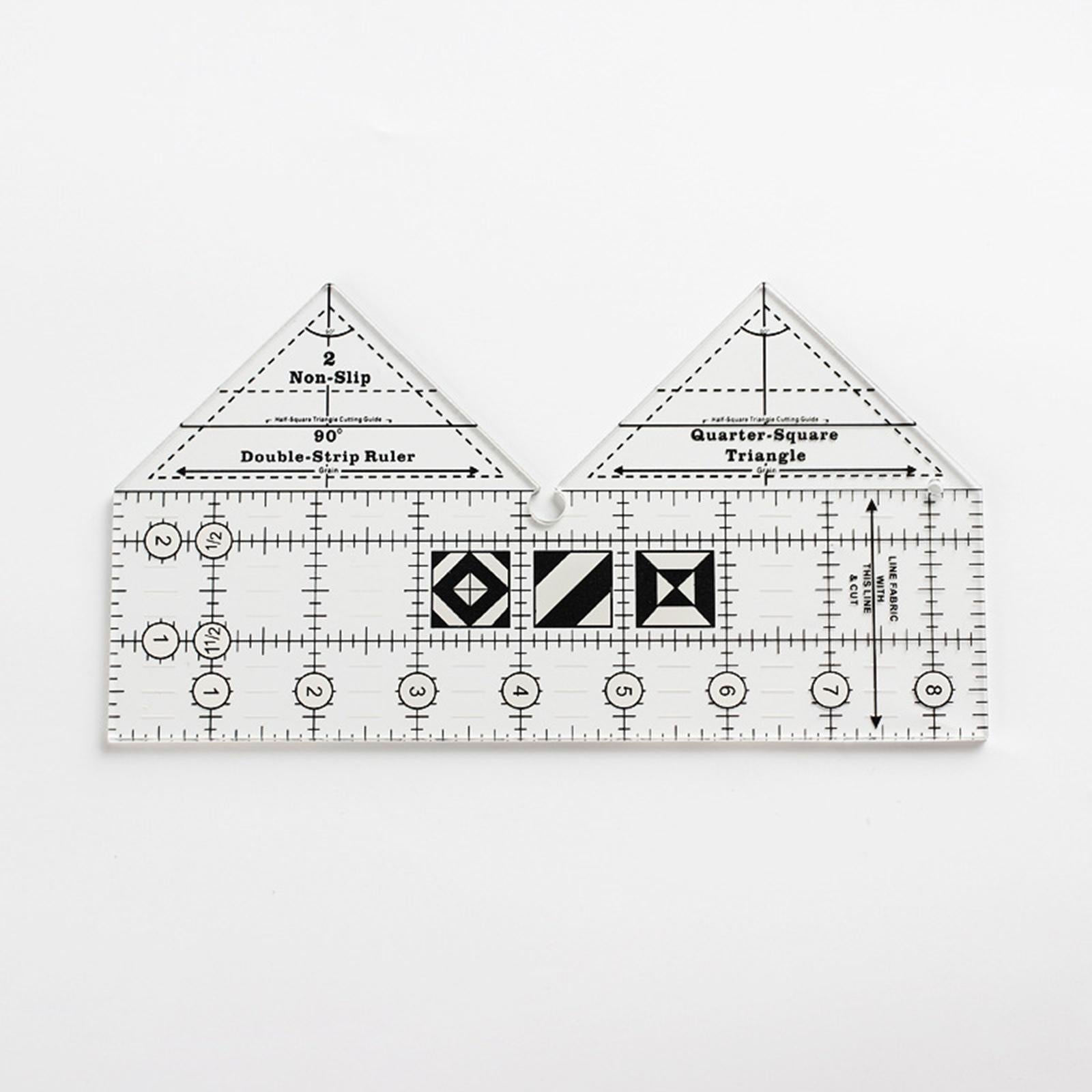 Non Slip Double Strip Ruler Sewing Templates Tailor Cutting Tool 8inch