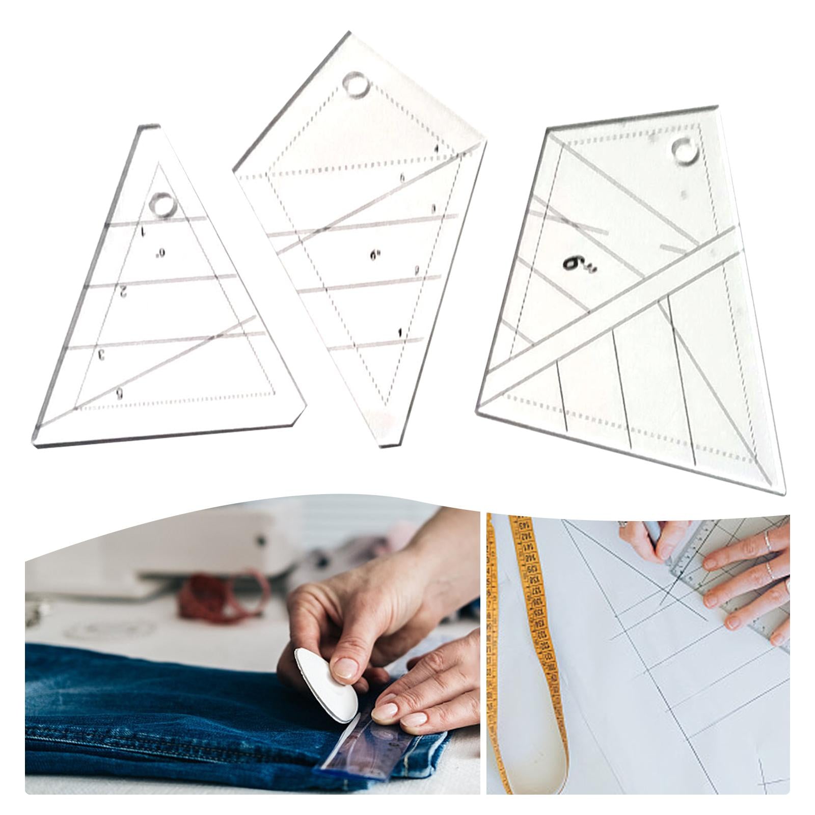 3Pcs Clear Patchwork Quilting Ruler Multifunctional DIY Sewing Supplies