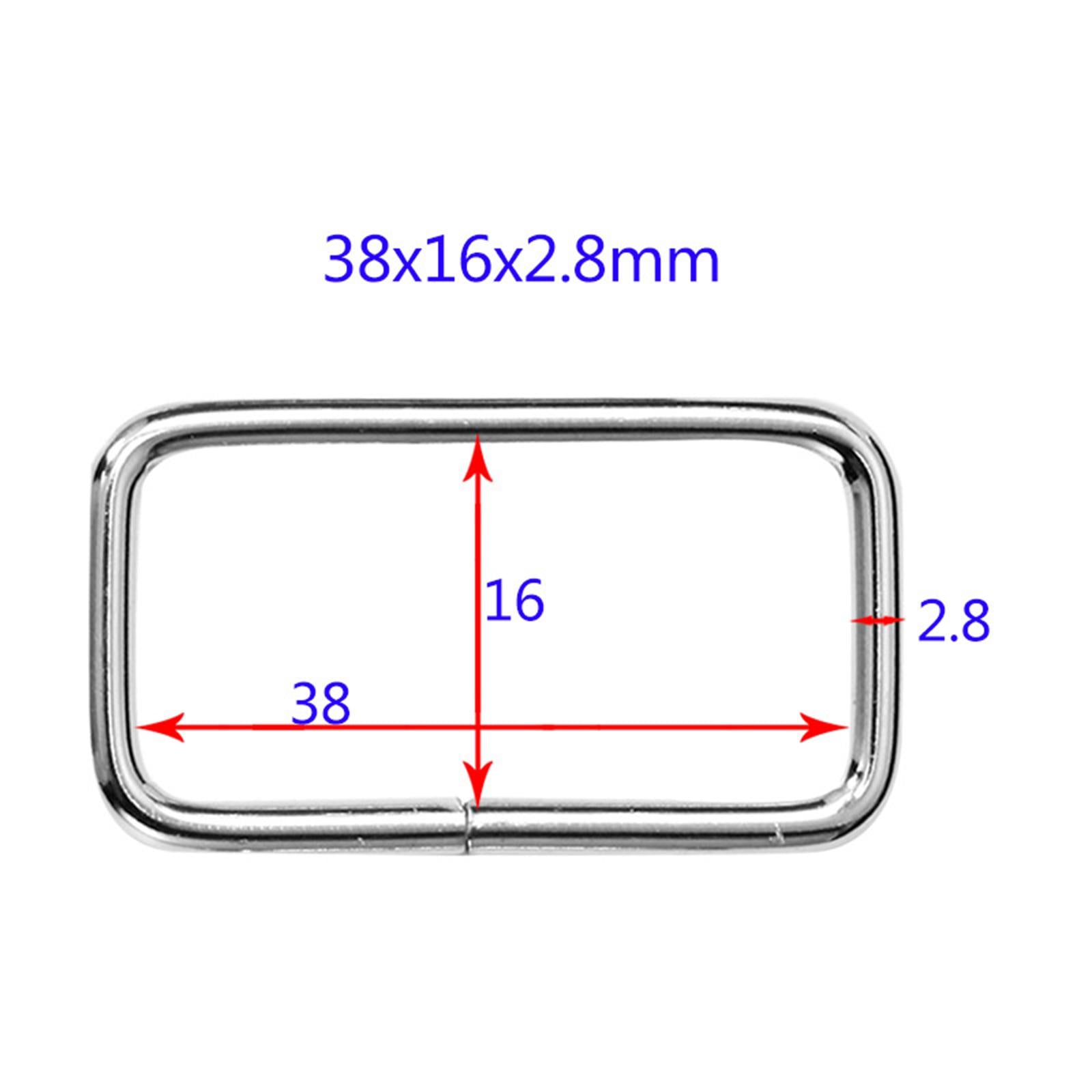 Metal Leather Hand Bag Purse Strap Belt Webbing Rectangle Rings Buckles