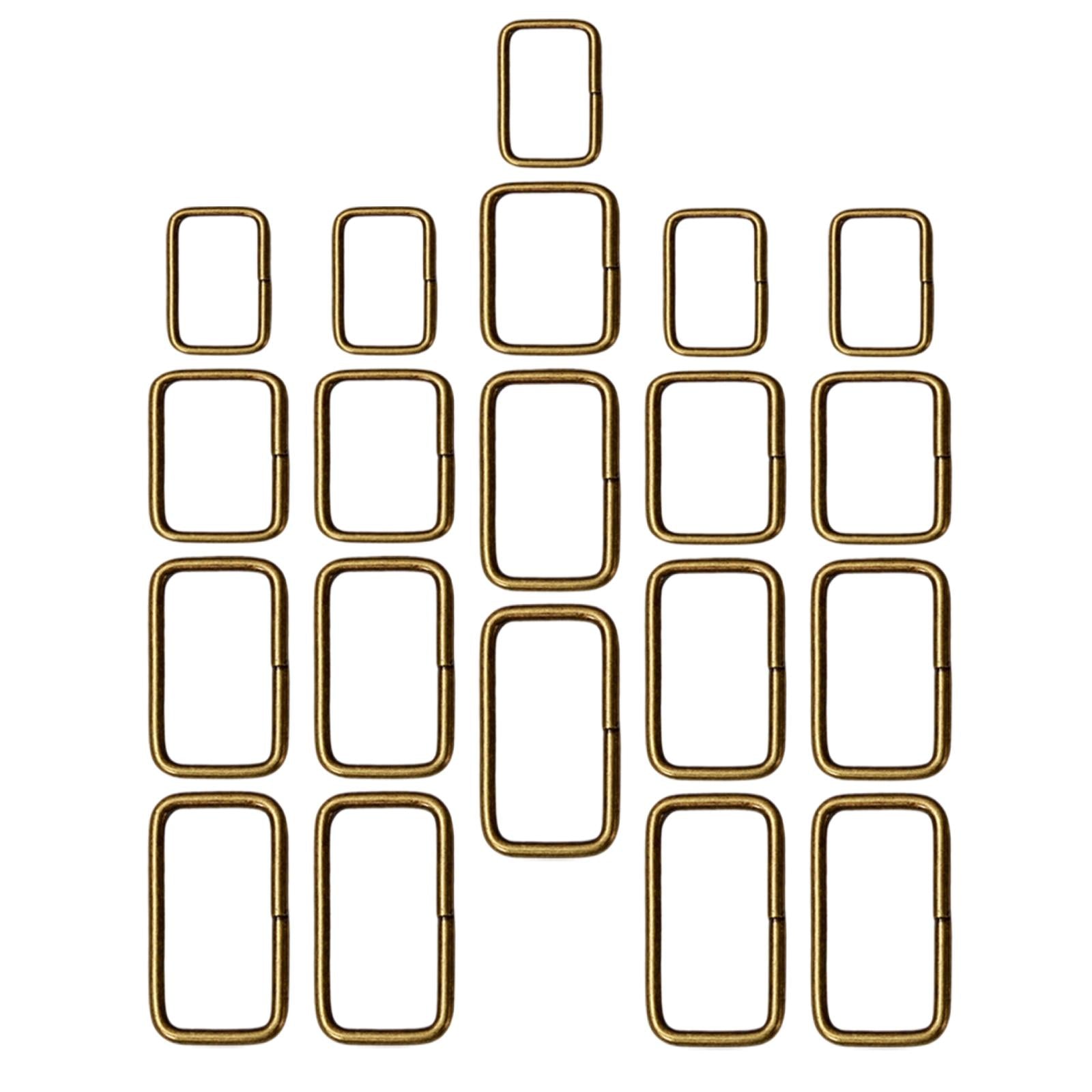 20Pcs Metal Rectangle Ring Webbing Belt Buckle for Dog Leash DIY Accessories