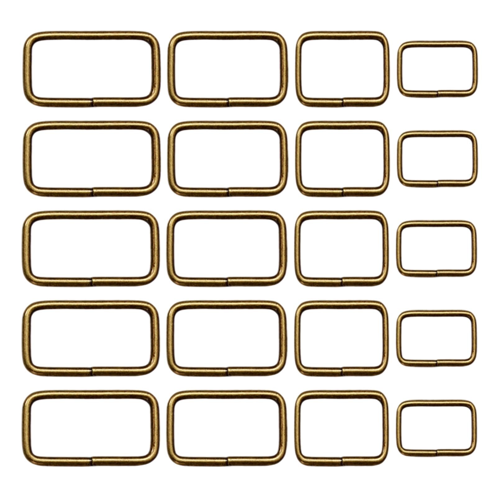 20Pcs Metal Rectangle Ring Webbing Belt Buckle for Dog Leash DIY Accessories
