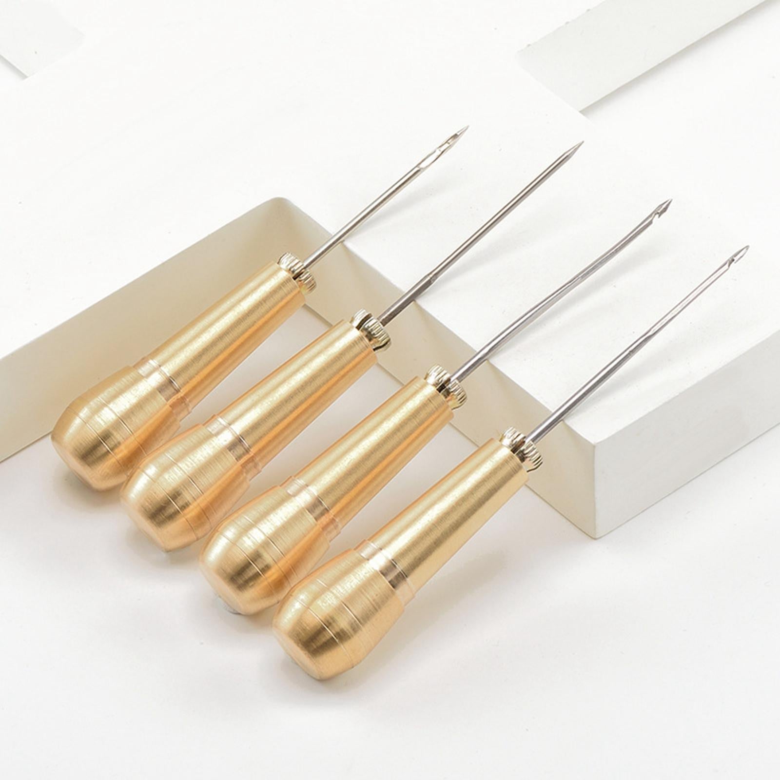 4Pcs Sewing Awl with Copper Handle Shoes Repair Canvas Sewing Tools Tool Kit