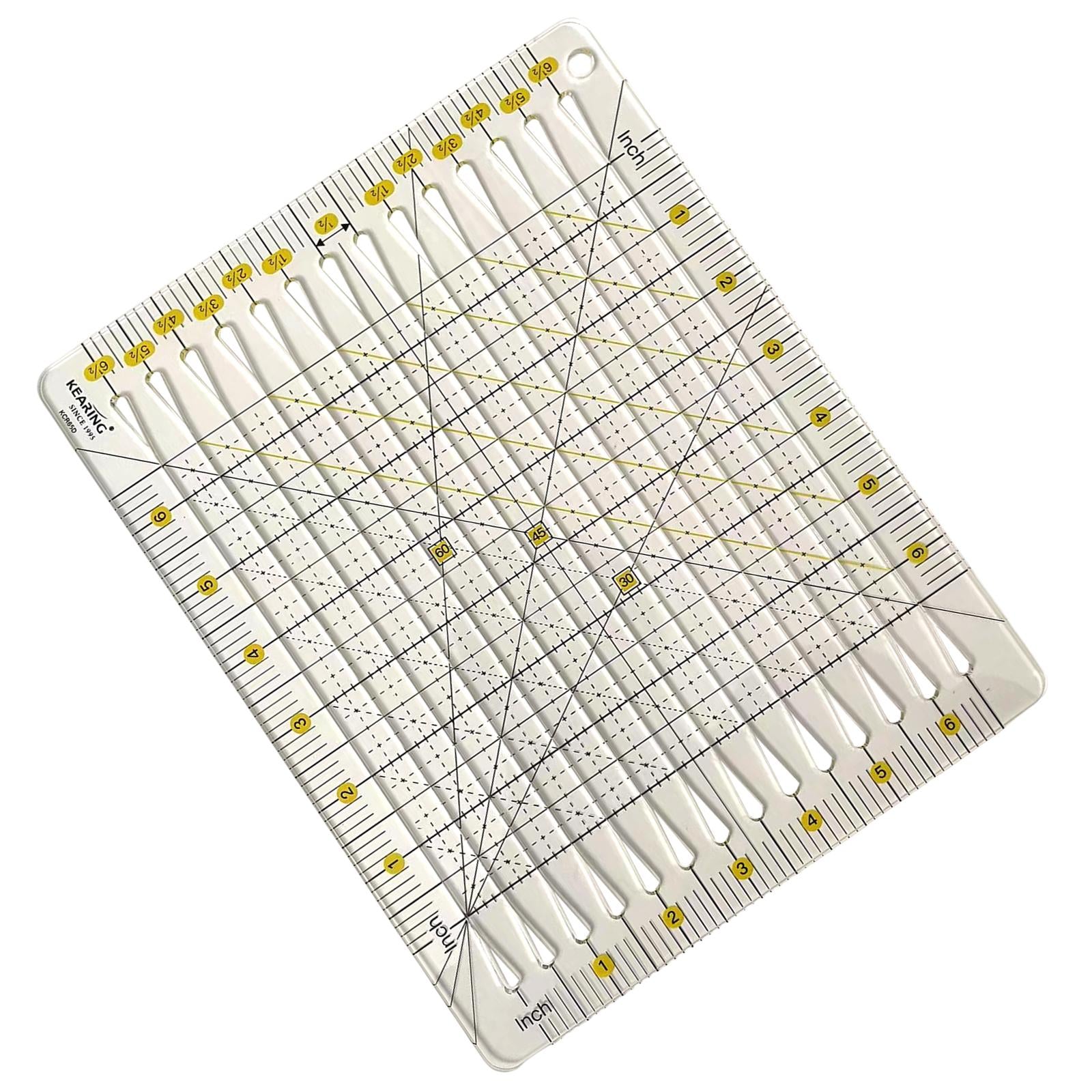 Clear Sewing Ruler Template Double Colored Grid Lines Plastic Cloth Cutting