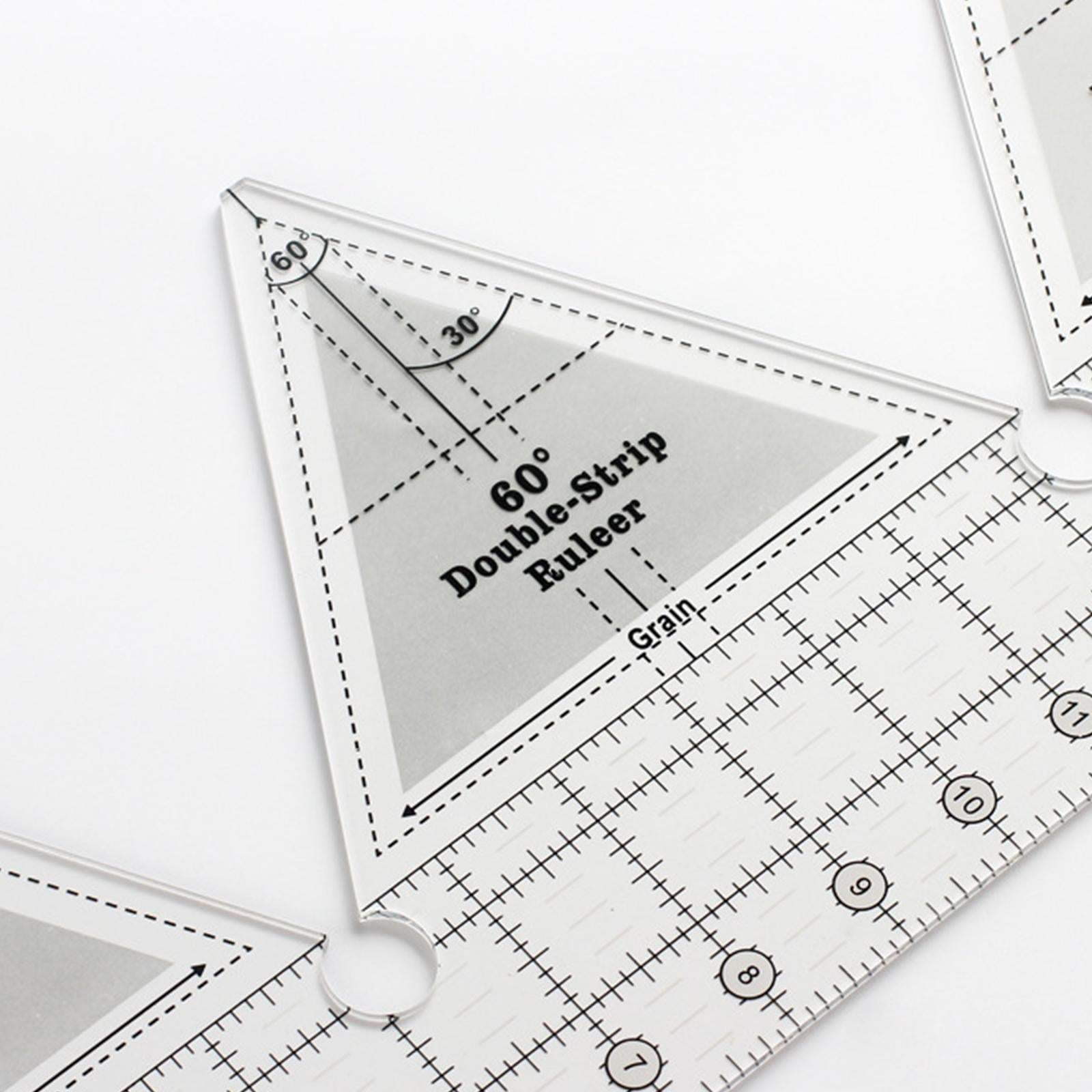 90 Degree Double Strip Ruler 18inch DIY Acrylic for Patchwork Quilting