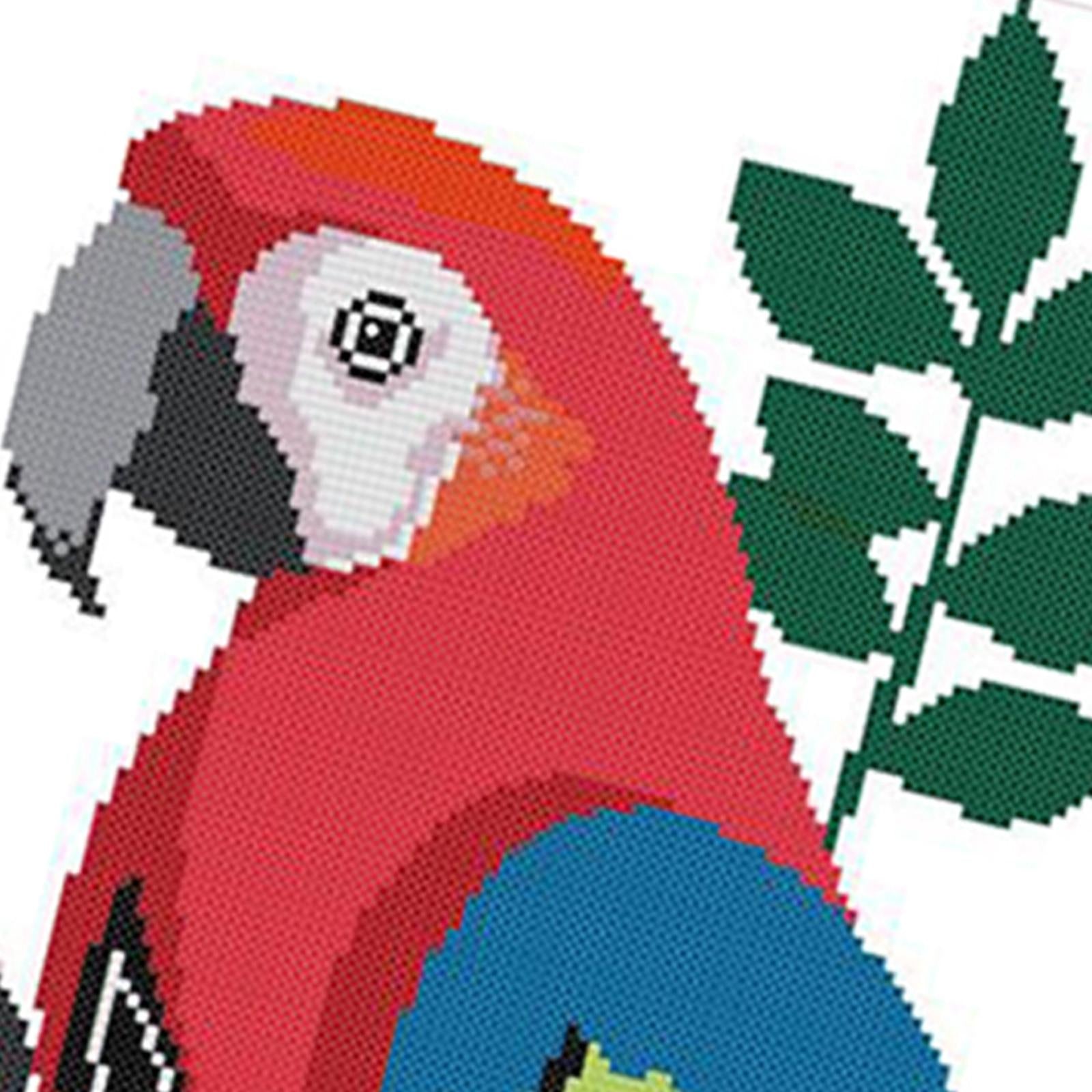 Parrot Cross Stitch Kit Bird Pattern Needlework Full Embroidery Starter Kits