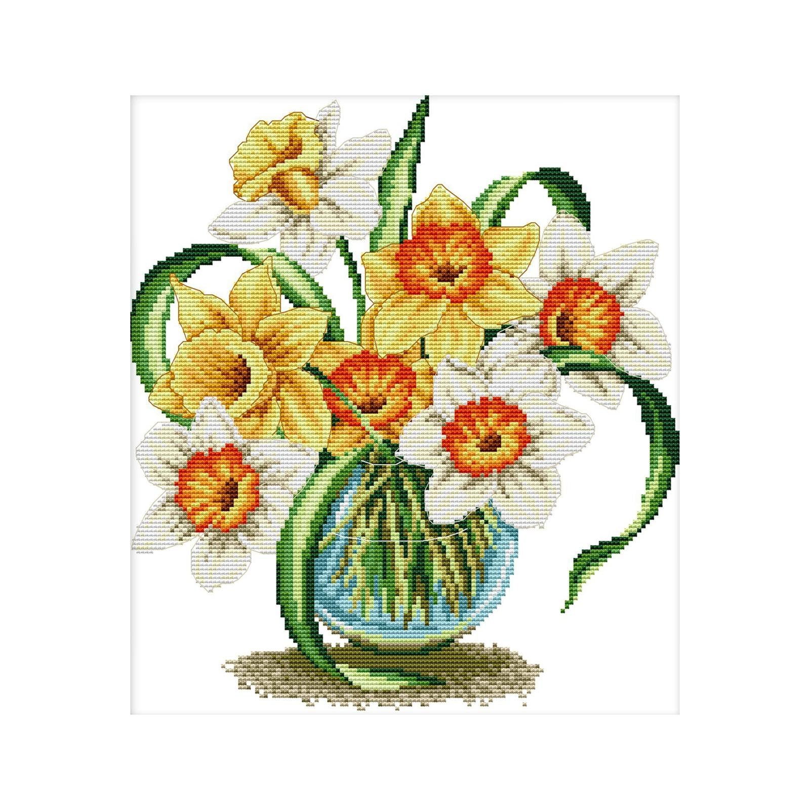 Flower Cross Stitch Stamped Kit DIY Arts Crafts Needlepoint Home Wall Decor