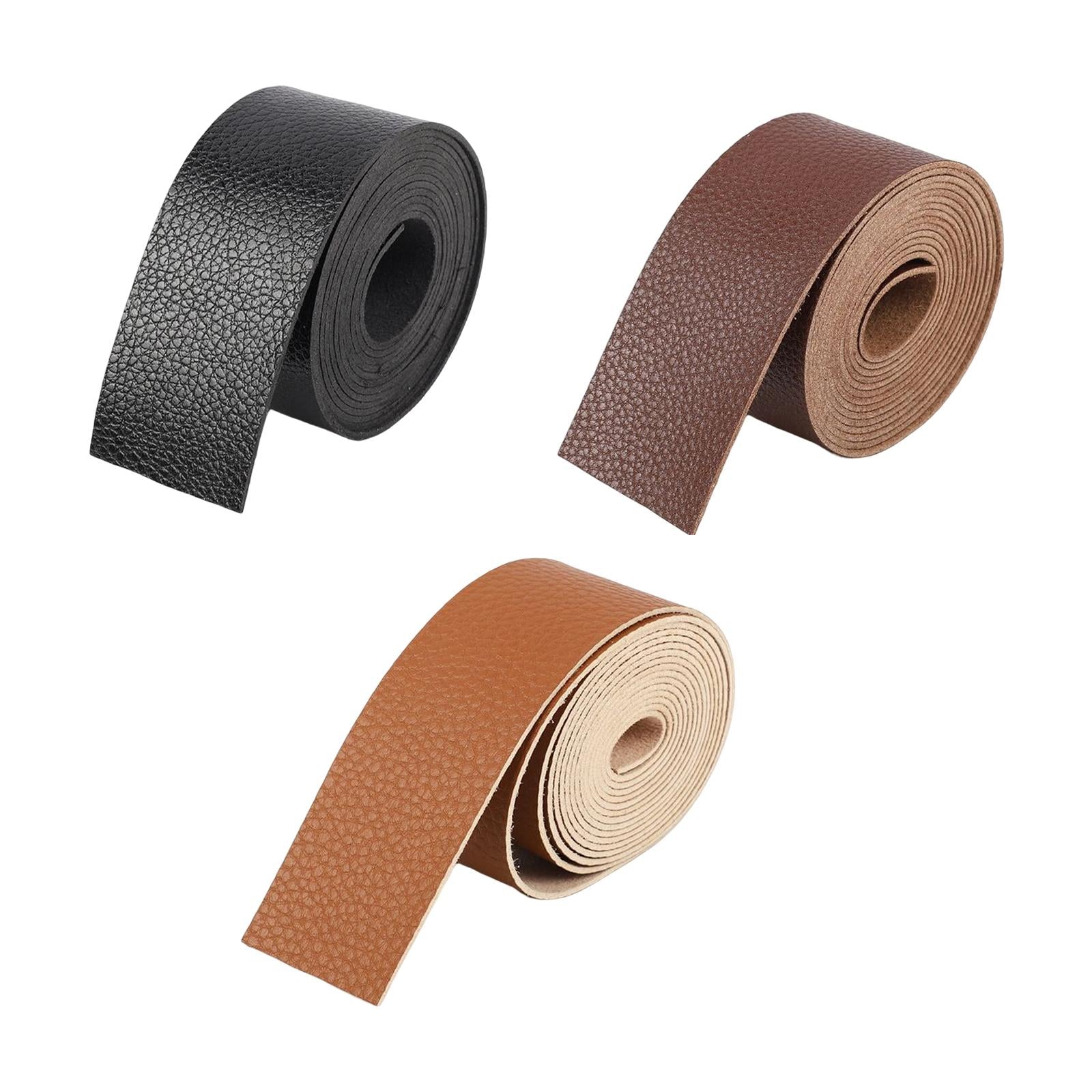 PU Leather Strap Strips Decorative Supplies for Workshop Purse Tooling Black