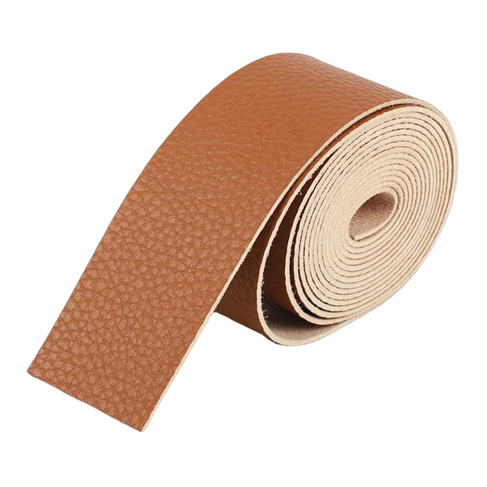 PU Leather Strap Strips Decorative Supplies for Workshop Purse Tooling Brown