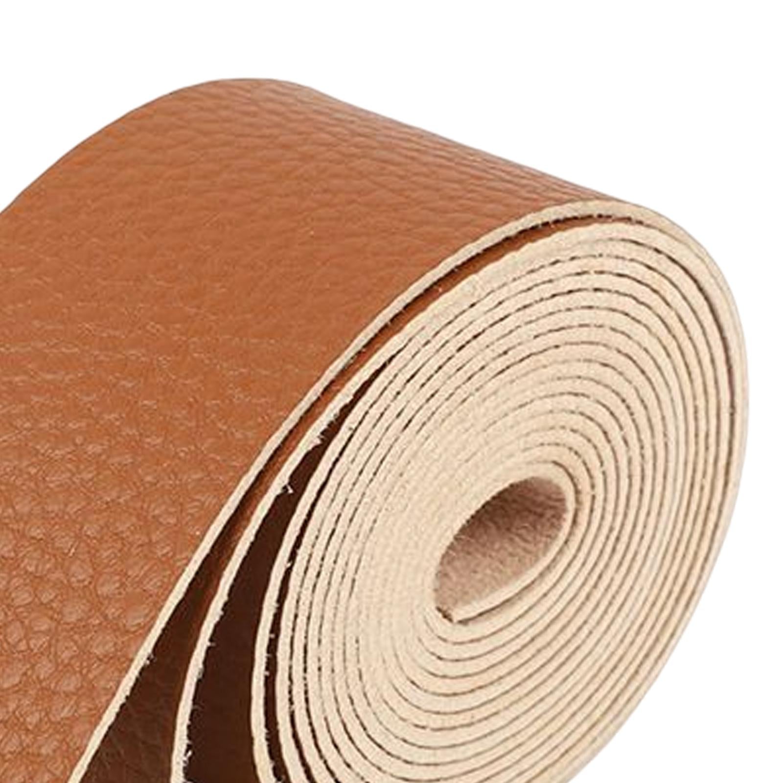 PU Leather Strap Strips Decorative Supplies for Workshop Purse Tooling Brown