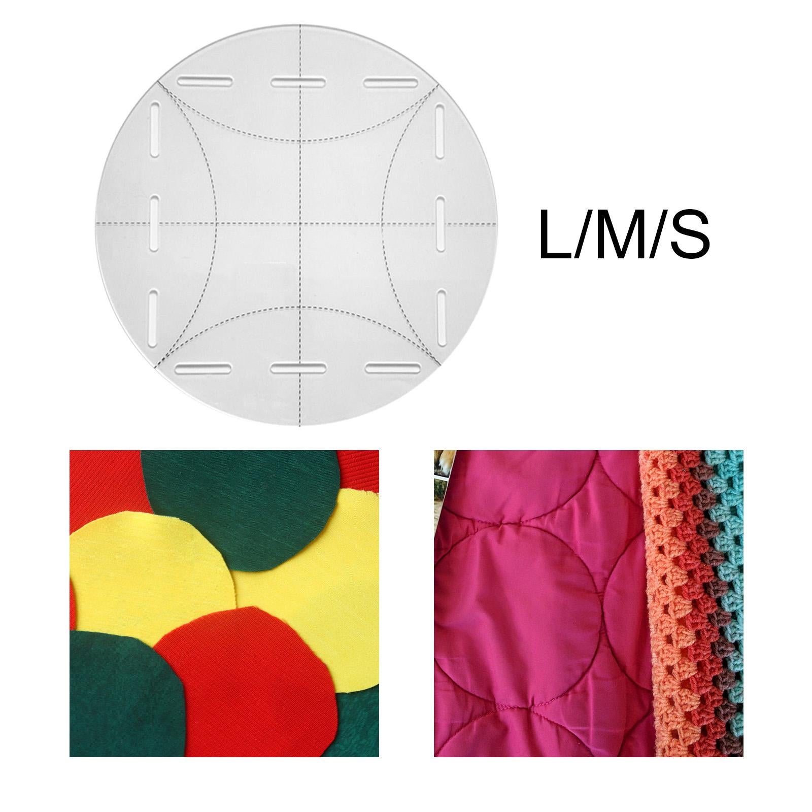 Acrylic Round Template Cutting Multifunctional Curve Clear Quilting Ruler L