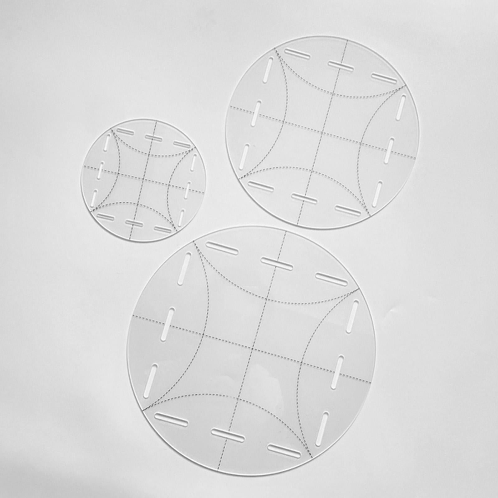 Acrylic Round Template Cutting Multifunctional Curve Clear Quilting Ruler L