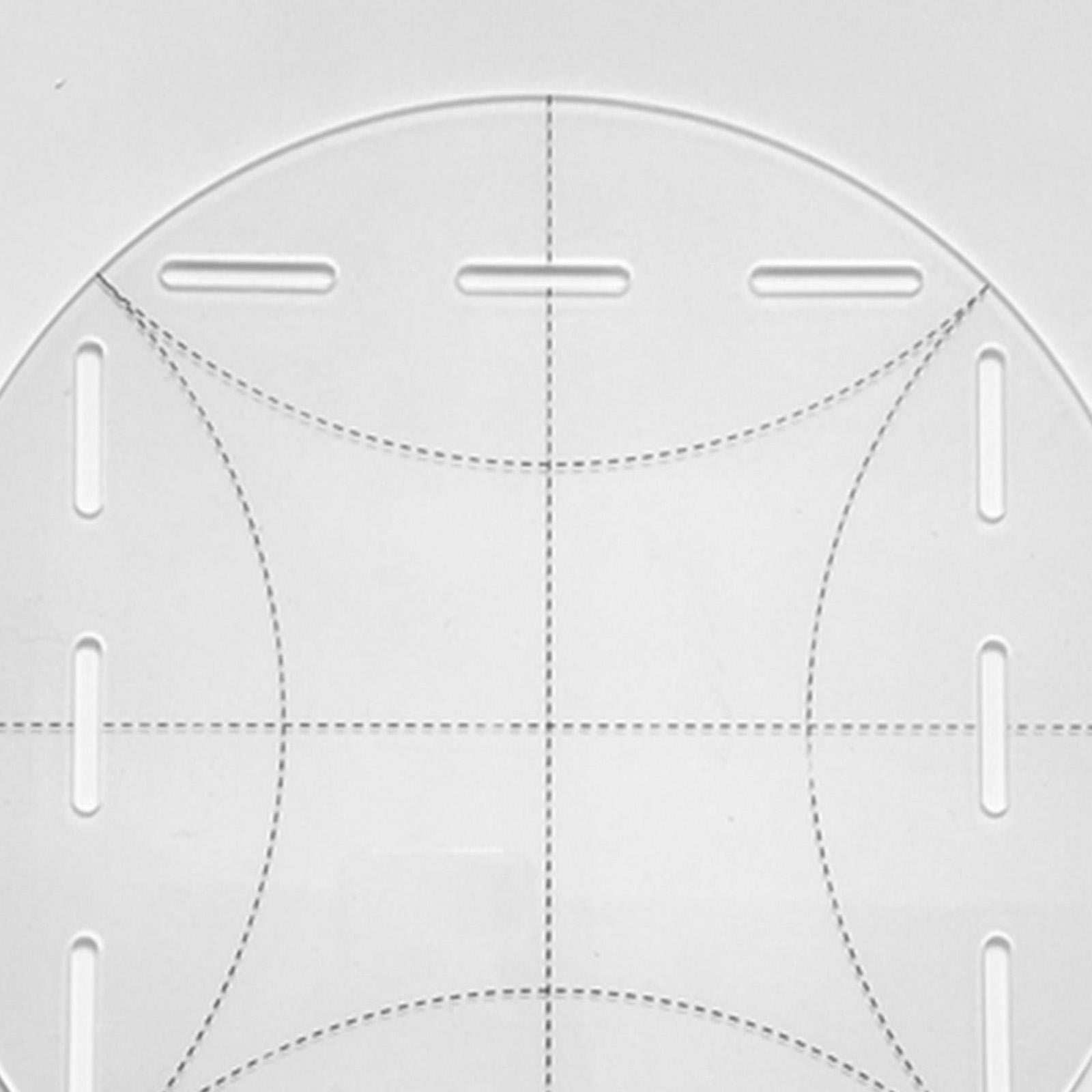 Acrylic Round Template Cutting Multifunctional Curve Clear Quilting Ruler M