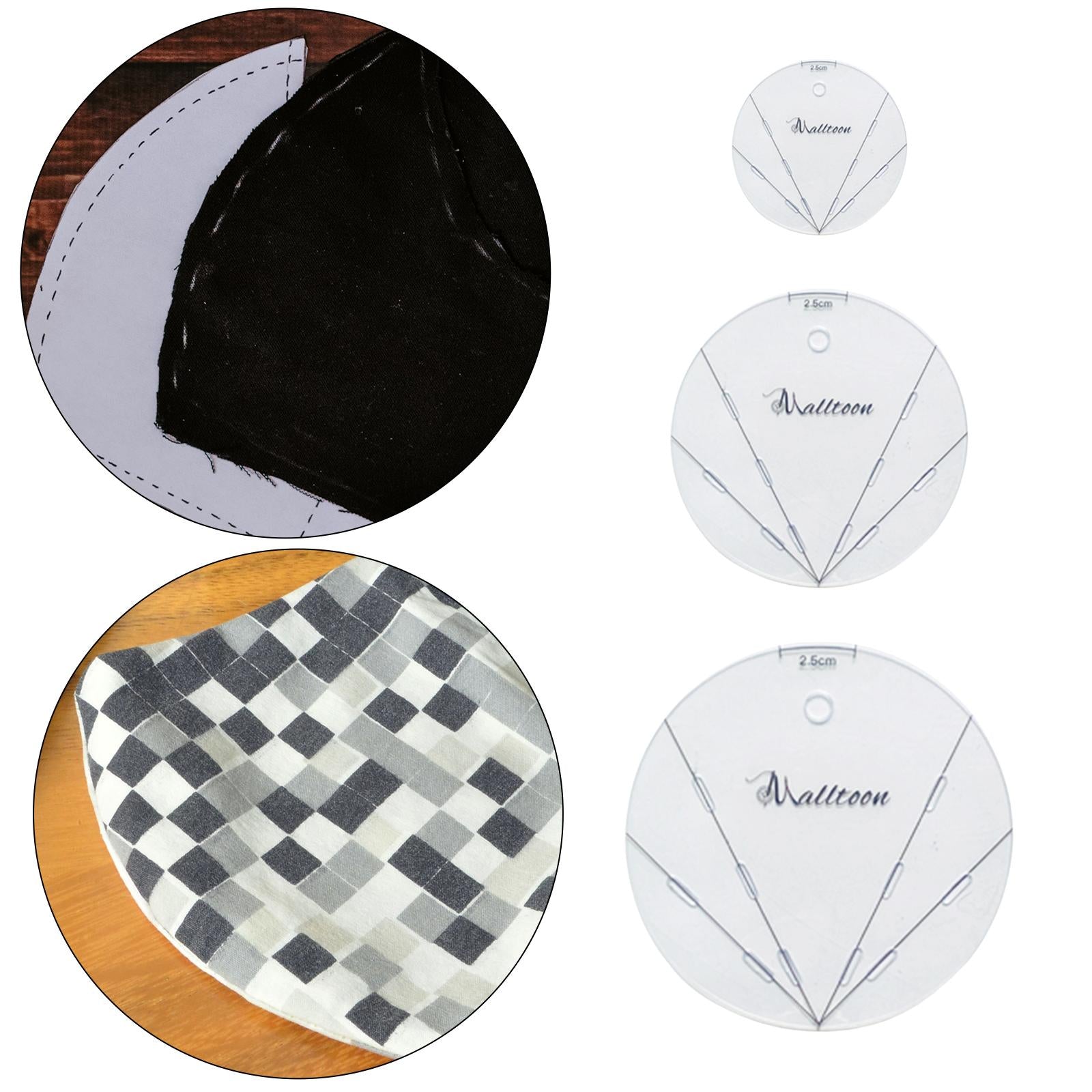 Round Quilting Template Patchwork Sewing Ruler DIY Crafts Drawing Tools 5inch