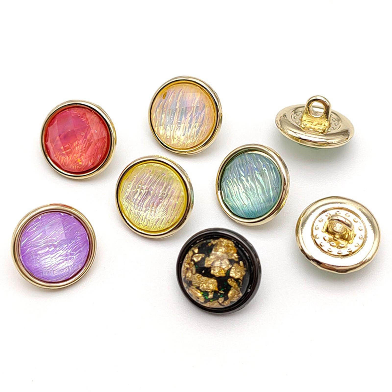 50Pcs Sewing Buttons 12mm DIY Decorative Metal Button for Jeans Jacket Coat Black Gold