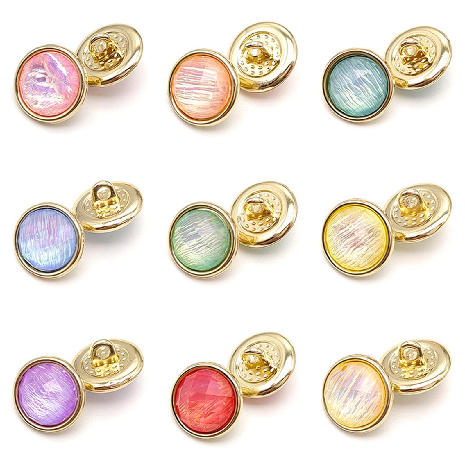 50Pcs Sewing Buttons 12mm DIY Decorative Metal Button for Jeans Jacket Coat Black Gold