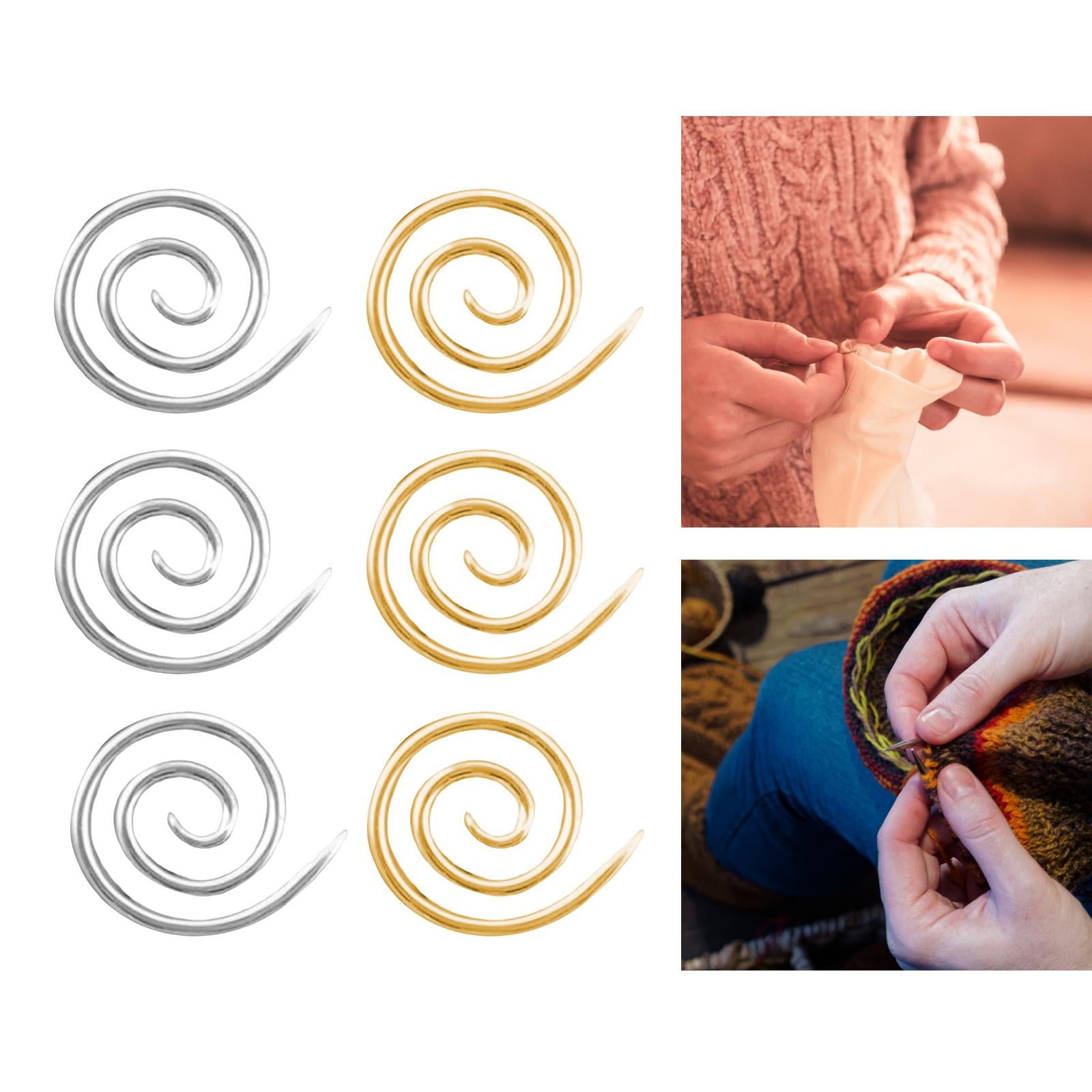 6 Pieces Spiral Cable Knitting Needle for Beginners Yarn Sewing Knitting