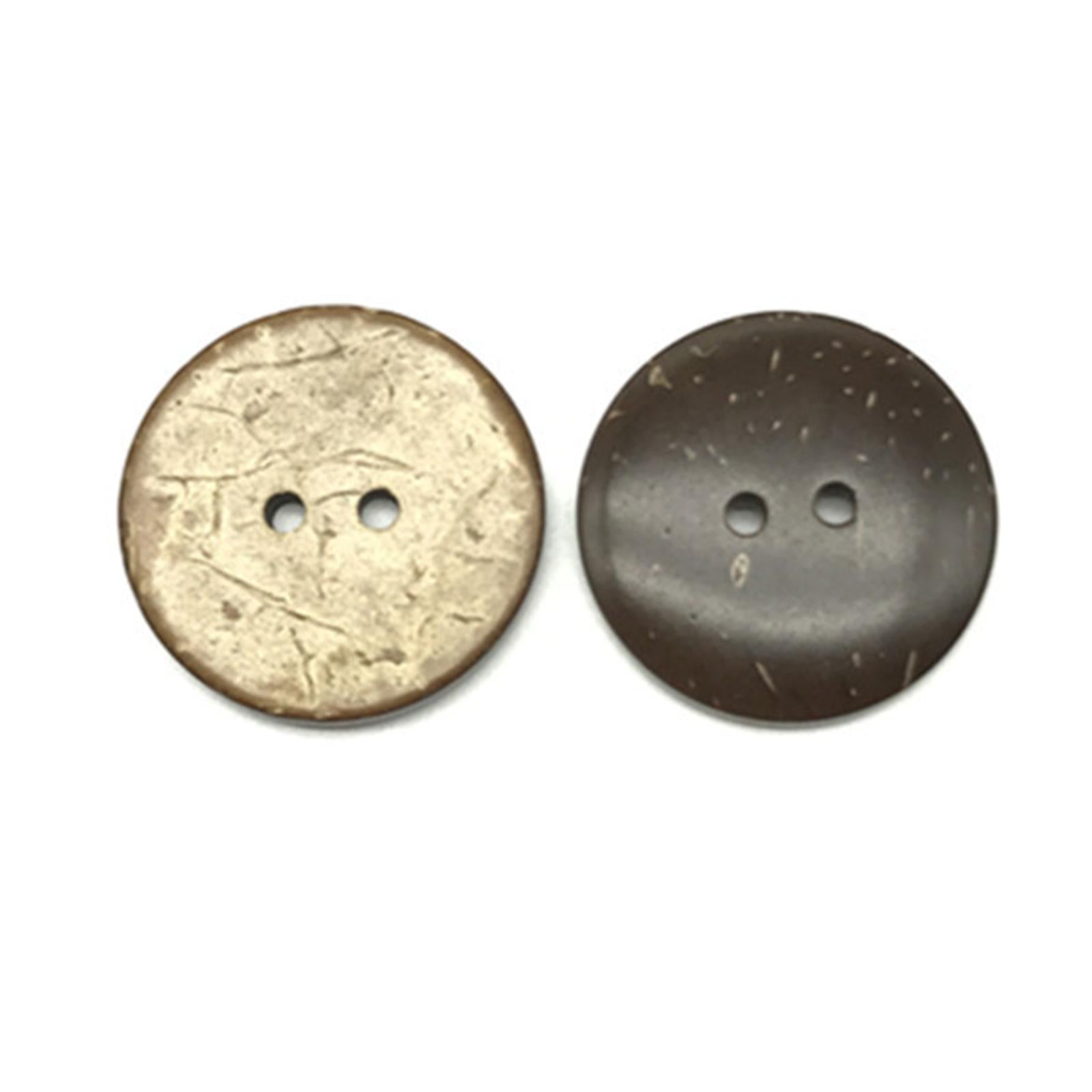 100x Coconut Shell Buttons Decor Handmade for Clothes Scrapbook 2 Holes15MM