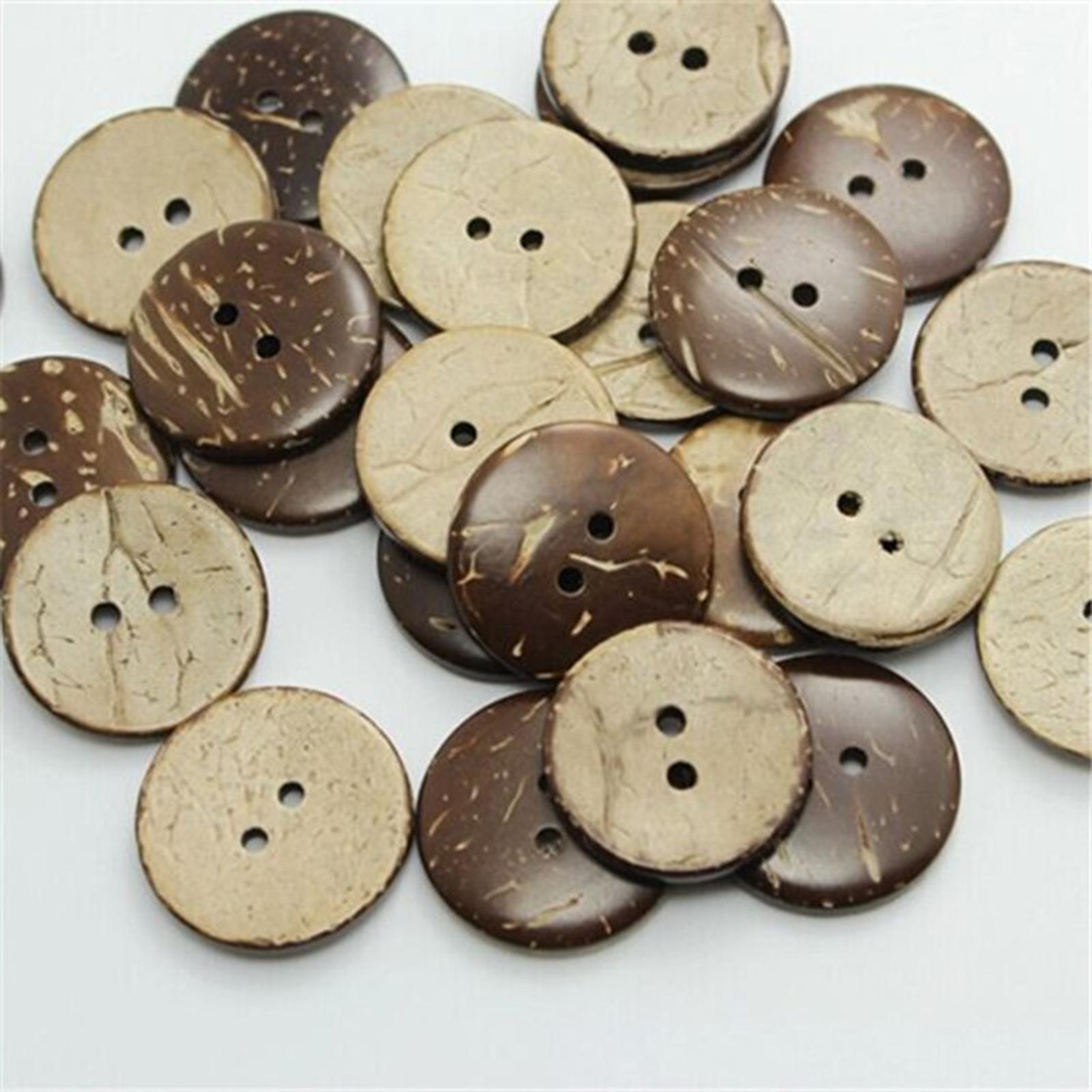 100x Coconut Shell Buttons Decor Handmade for Clothes Scrapbook 2 Holes 20MM