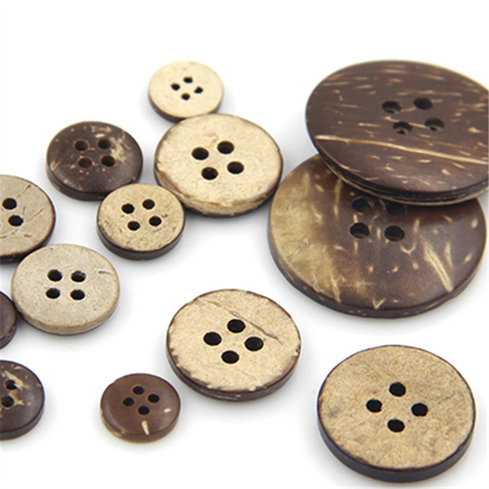 100x Coconut Shell Buttons Decor Handmade for Clothes Scrapbook 4 Holes 20MM