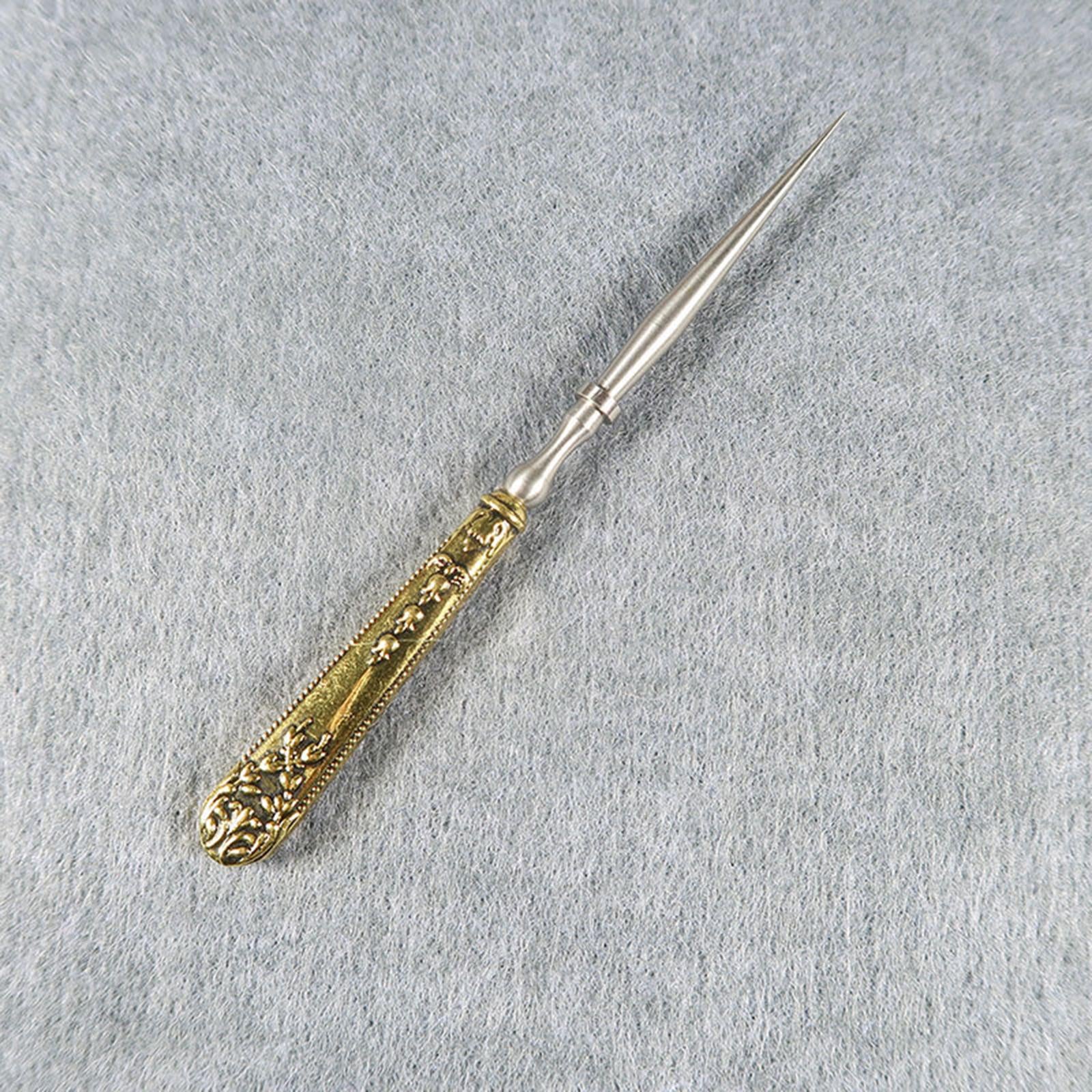 Leather Punch Hole Awl Leathercraft Repair Tailors DIY Sewing Supplies Golden