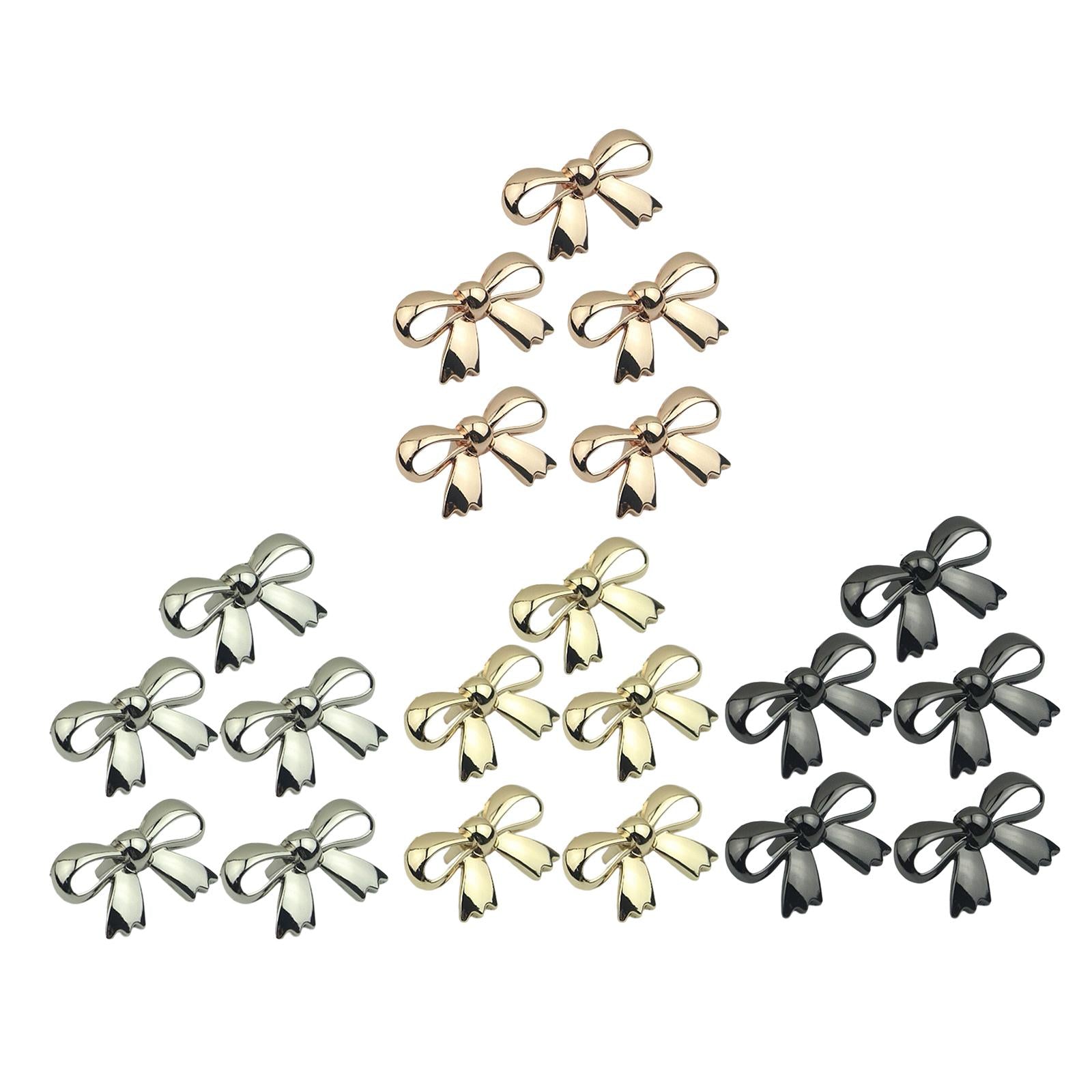 5x Fashion Shoe Clips Bridal Bowknot Buckle Accessories Garments Gold