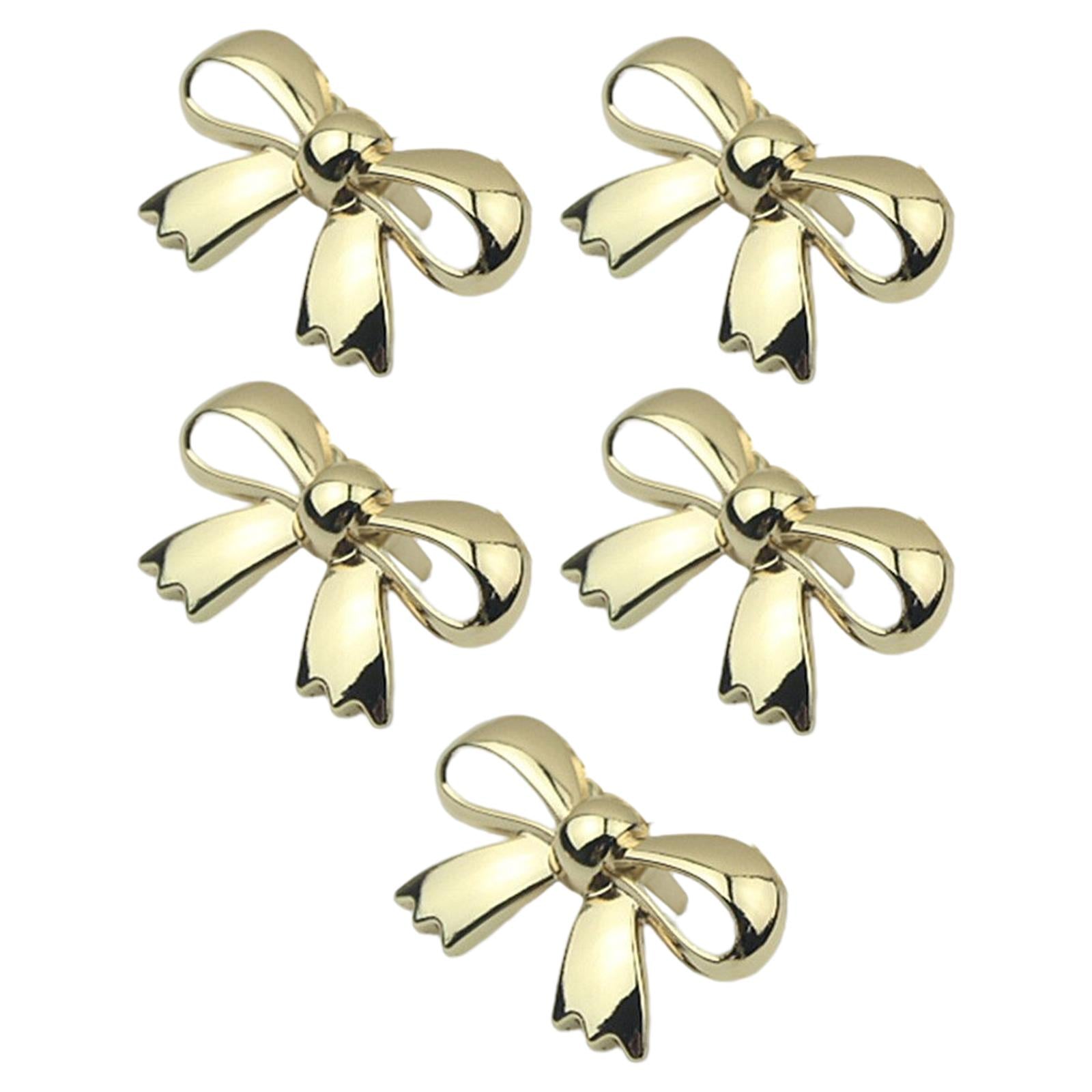 5x Fashion Shoe Clips Bridal Bowknot Buckle Accessories Garments Gold