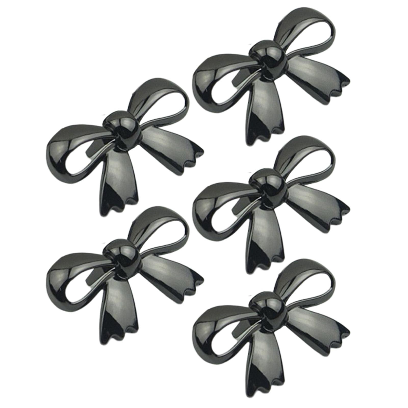 5x Fashion Shoe Clips Bridal Bowknot Buckle Accessories Garments Dark Grey