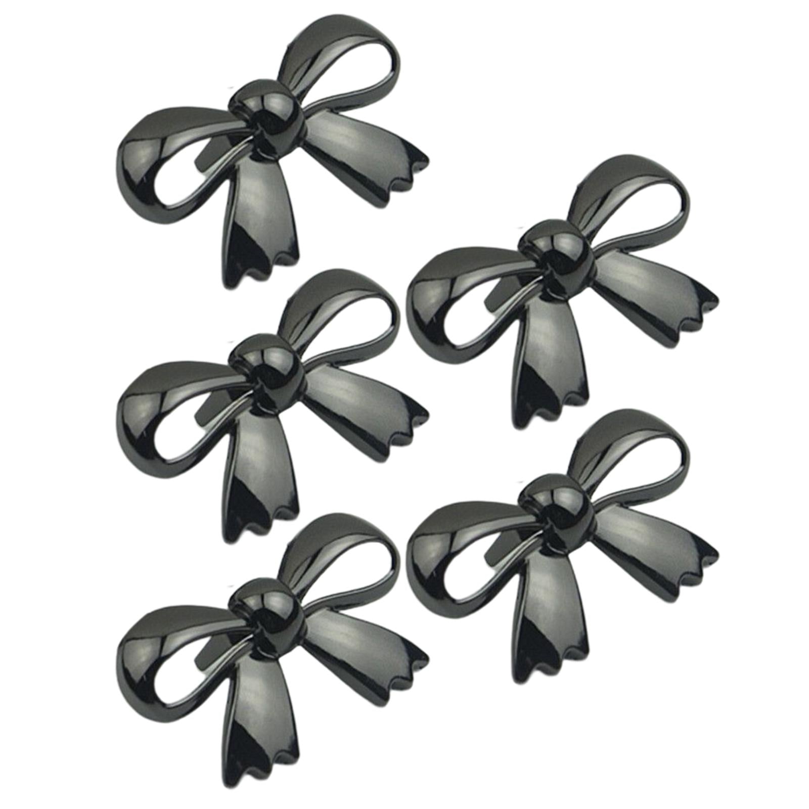 5x Fashion Shoe Clips Bridal Bowknot Buckle Accessories Garments Dark Grey