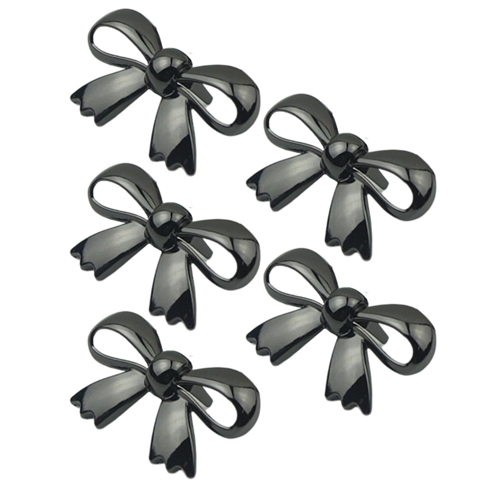 5x Fashion Shoe Clips Bridal Bowknot Buckle Accessories Garments Dark Grey