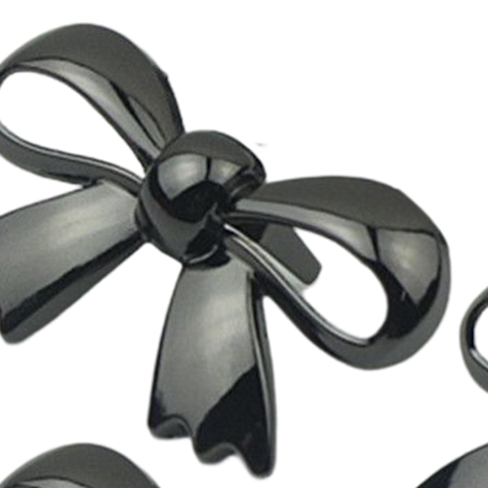 5x Fashion Shoe Clips Bridal Bowknot Buckle Accessories Garments Dark Grey