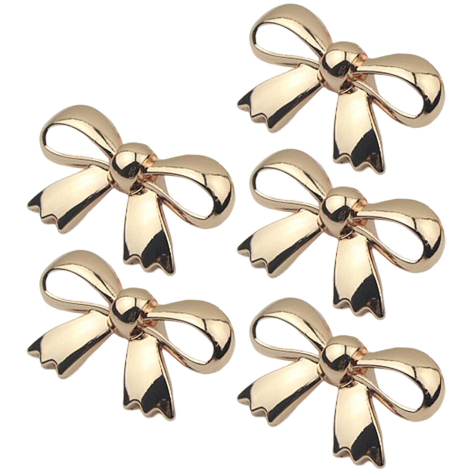 5x Fashion Shoe Clips Bridal Bowknot Buckle Accessories Garments Rose Gold