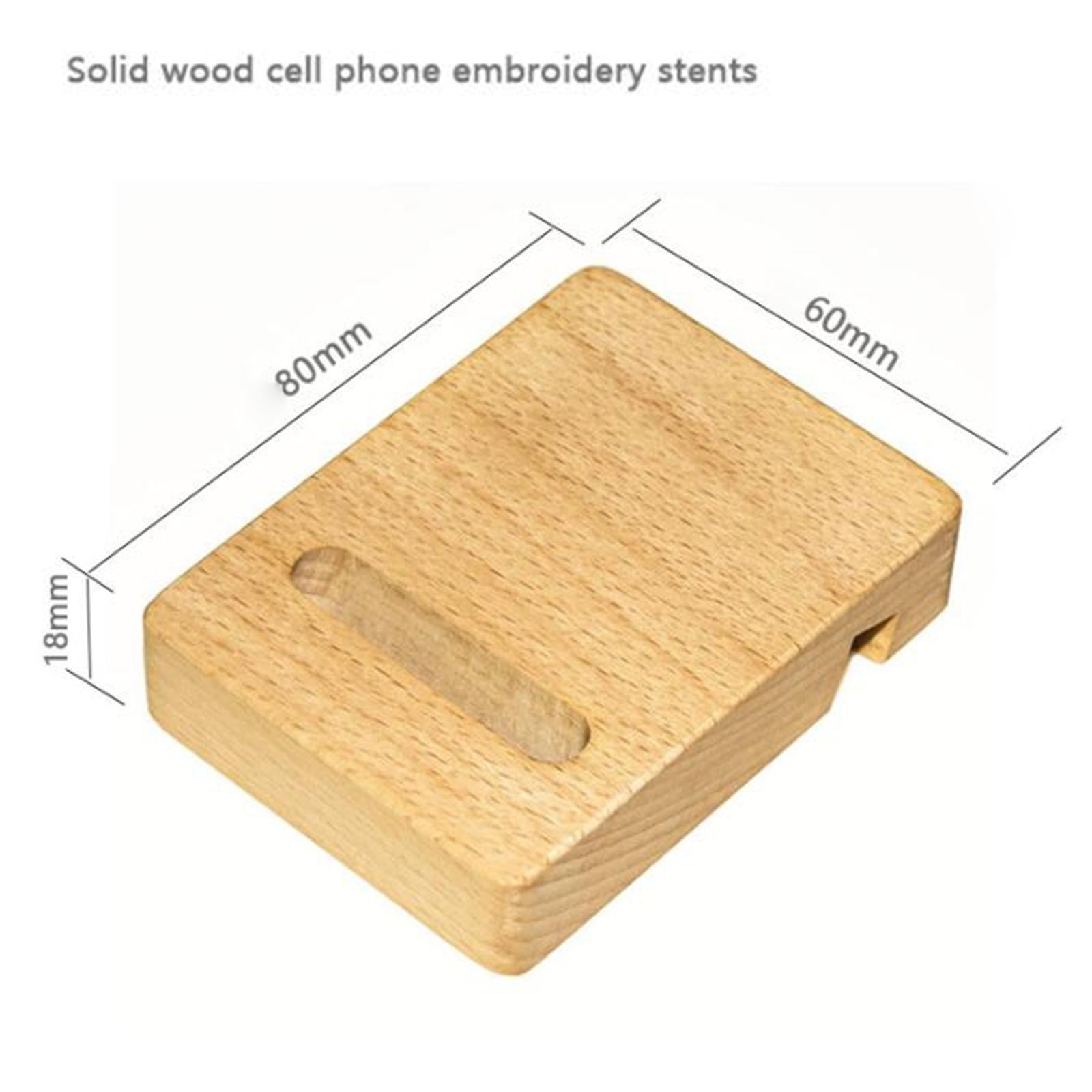 Embroidery Hoop Phone Stand Cross Stitch Wooden Base Accessories Support