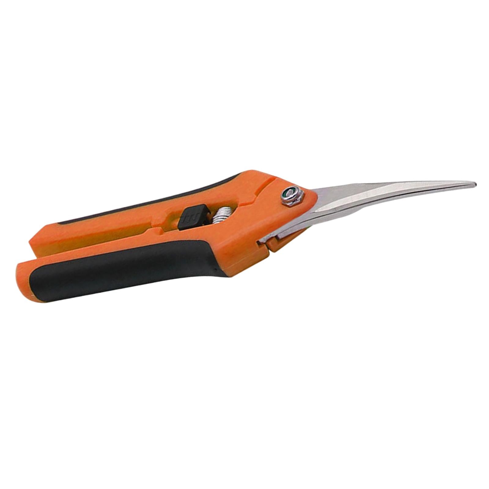 Precision Gardening Scissors Pruners Pruning Shears Orange Curved