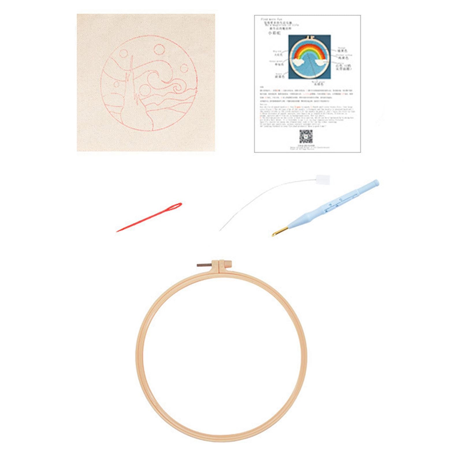 Punch Needle Embroidery Starter Kits DIY Yarn for Adults Beginner Beginner Moon
