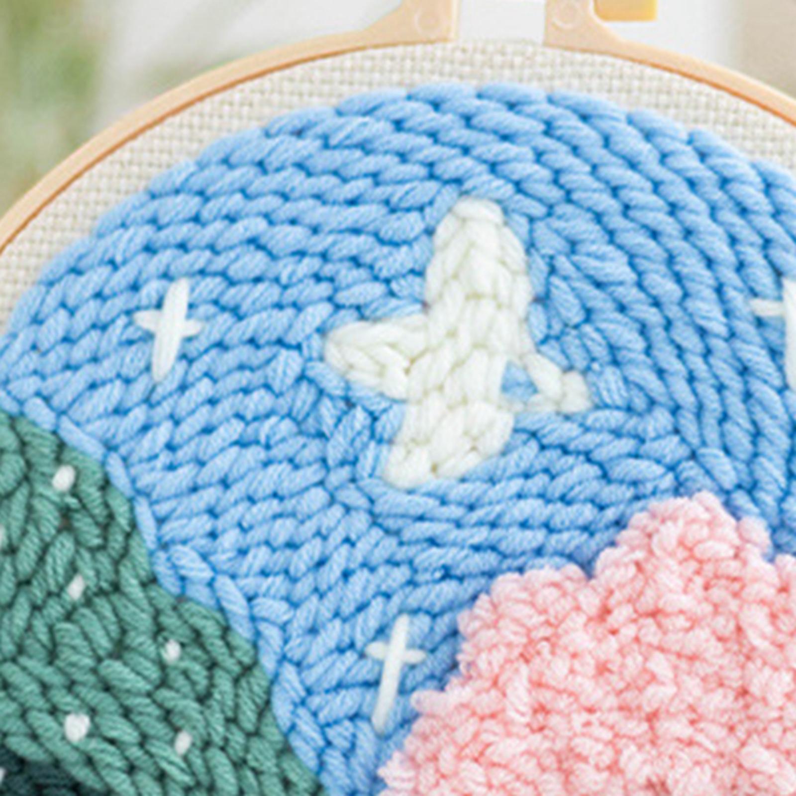 Punch Needle Embroidery Starter Kits Hooking Kit Basic Tools for Beginner Tree