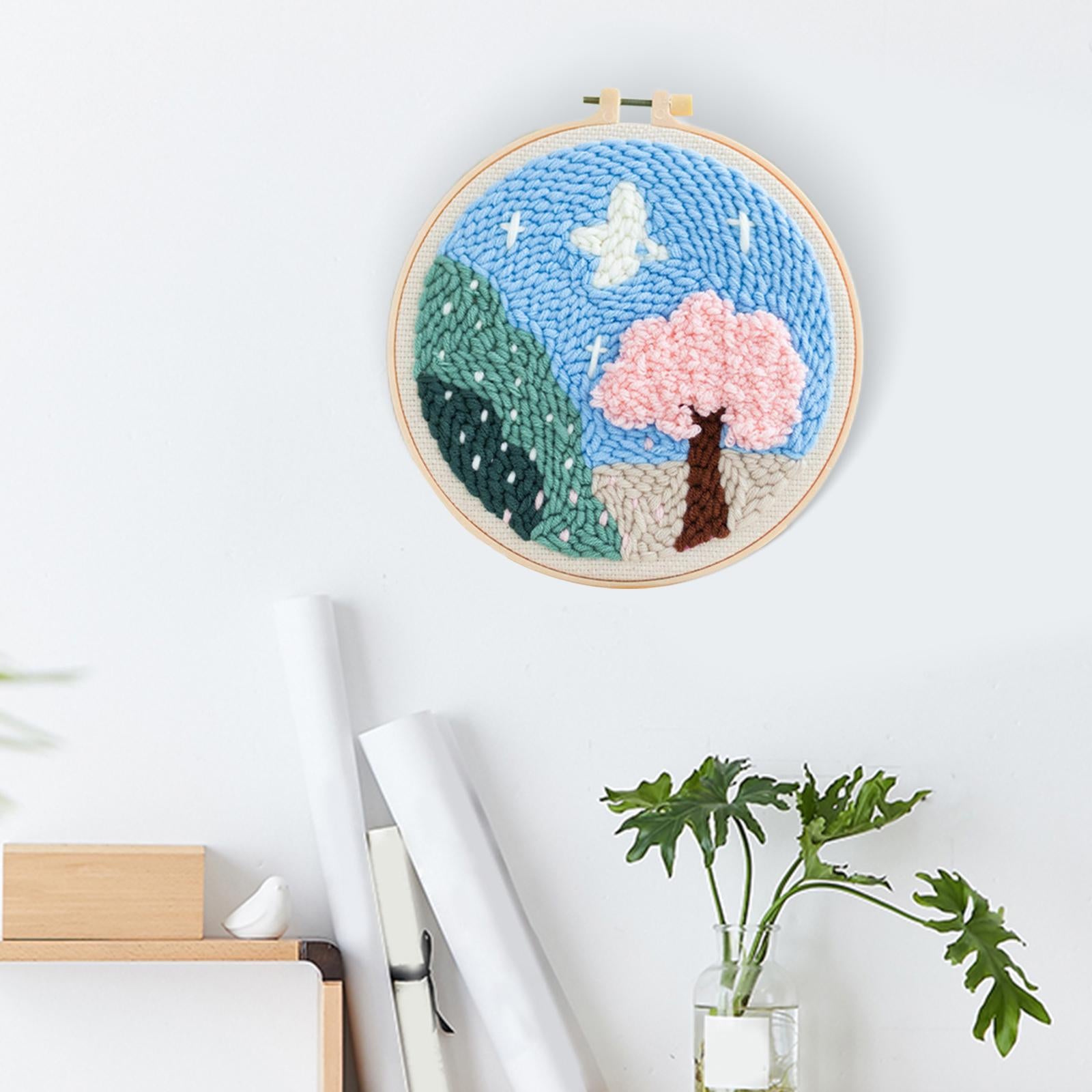 Punch Needle Embroidery Starter Kits Hooking Kit Basic Tools for Beginner Tree