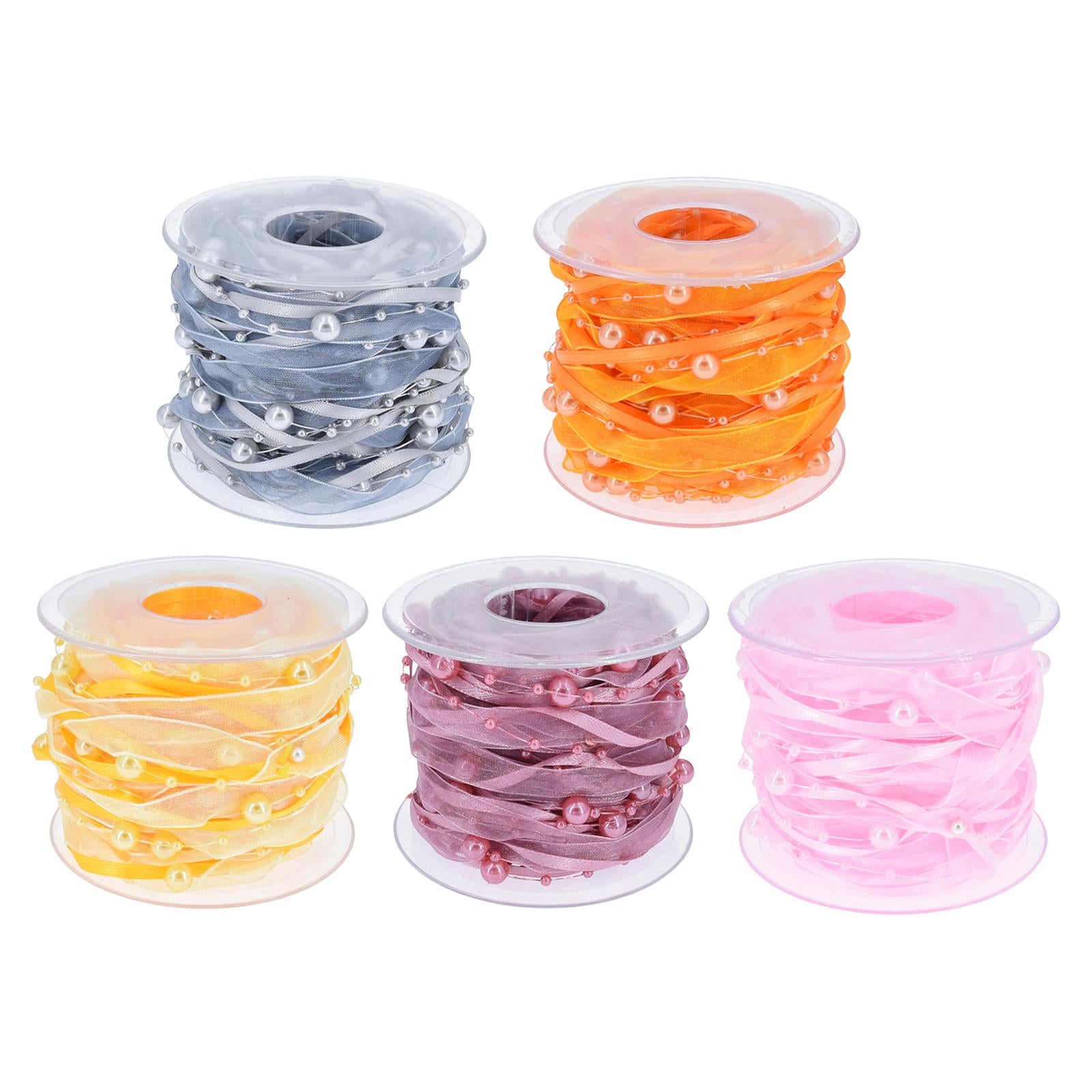 Bead Ribbon Chiffon Wrap Roll Applique Beaded for Clothing Sewing Party gray