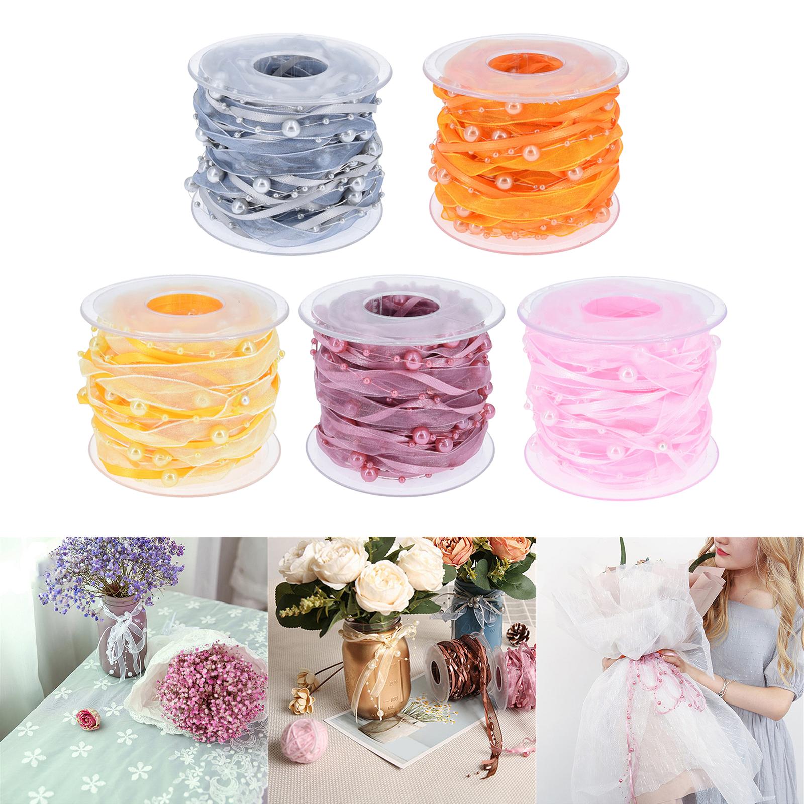 Bead Ribbon Chiffon Wrap Roll Applique Beaded for Clothing Sewing Party gray