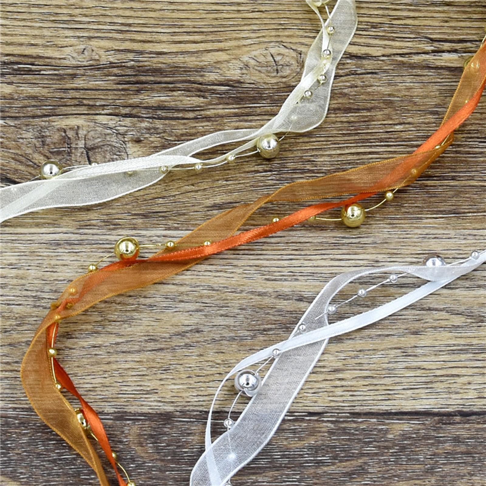 Bead Garland Lace Trim Ribbon Birthday Sheer Party Supplies Decorations Bronze