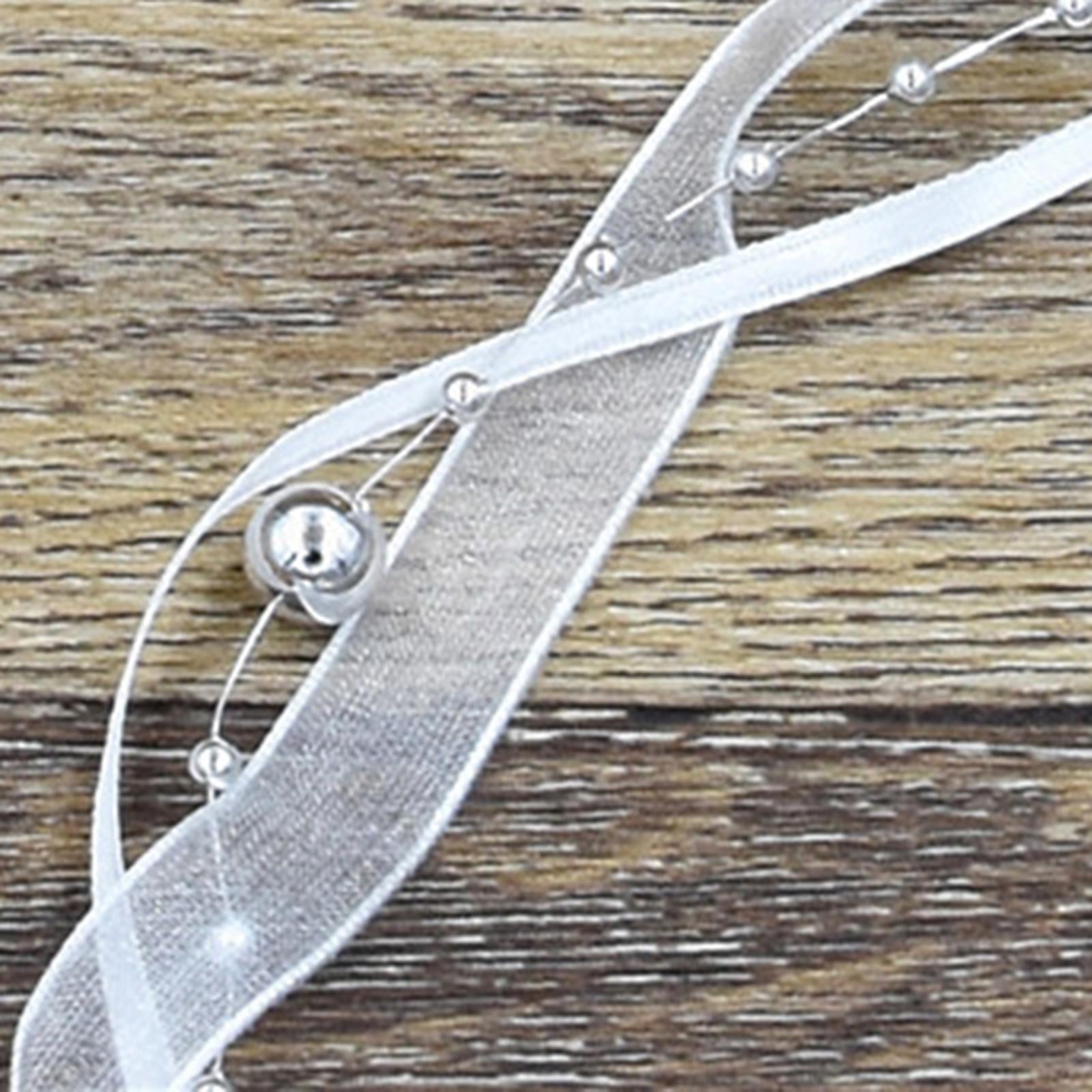 Bead Garland Lace Trim Ribbon Birthday Sheer Party Supplies Decorations Silver