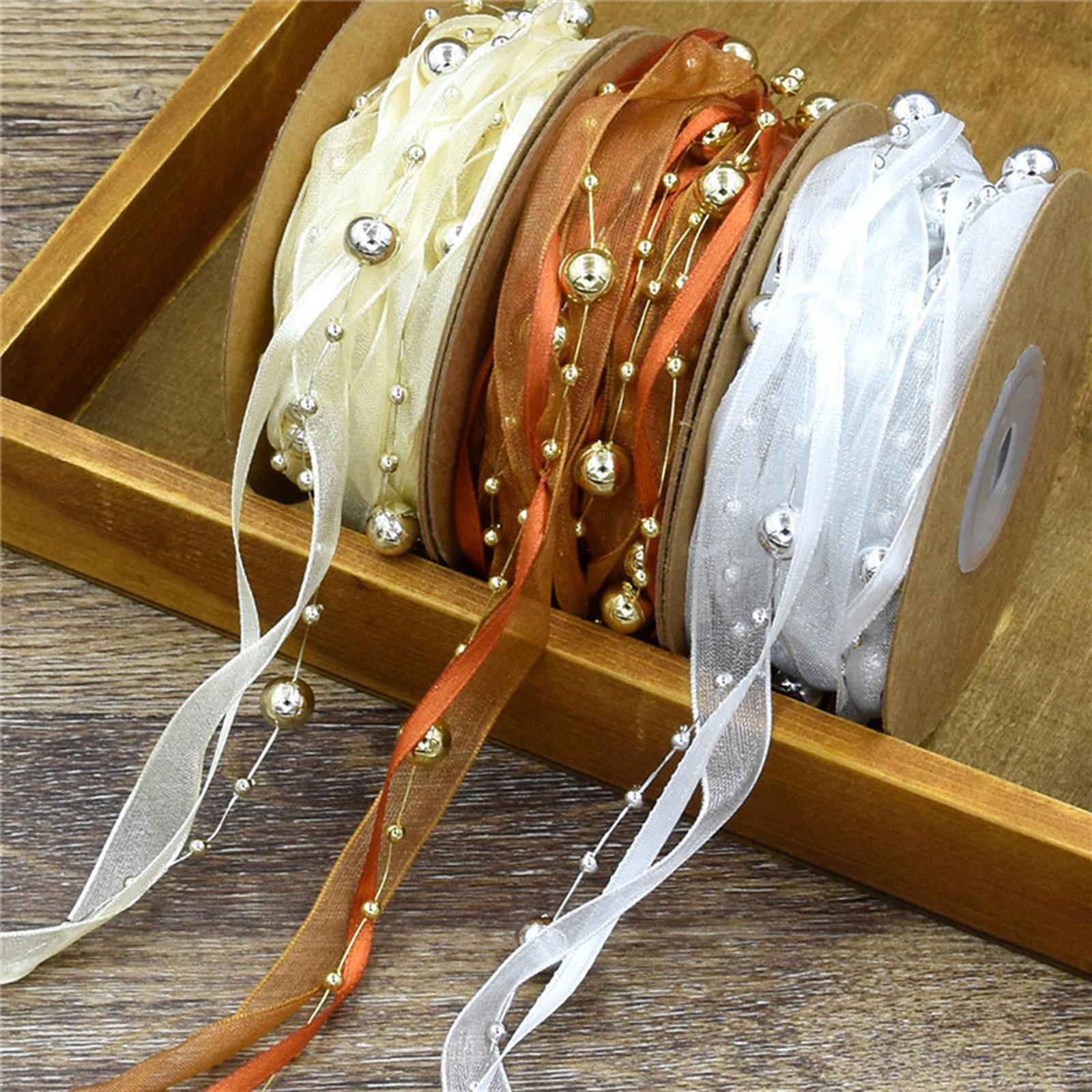 Bead Garland Lace Trim Ribbon Birthday Sheer Party Supplies Decorations Silver