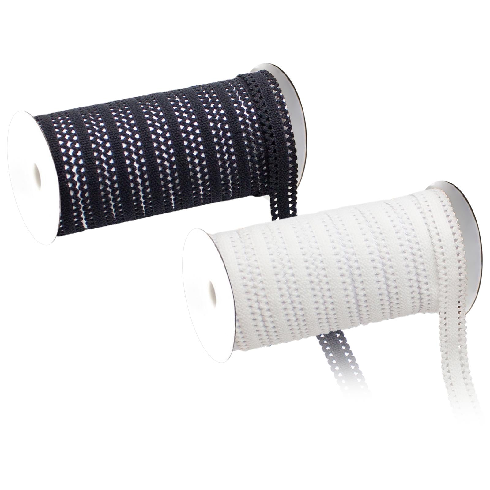 Lace Bias Tape 1 Roll 10 Yard Polyester String for Lingerie Hair Tie Couch Black