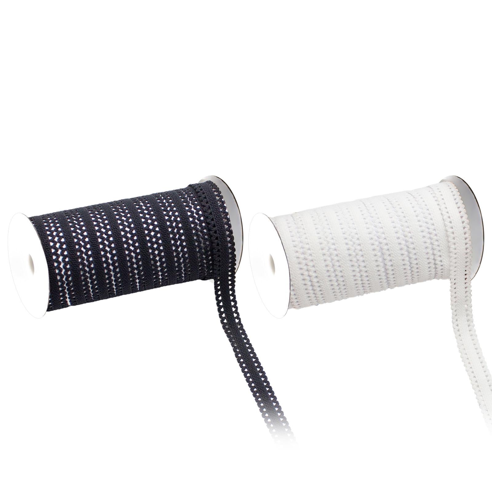 Lace Bias Tape 1 Roll 10 Yard Polyester String for Lingerie Hair Tie Couch Black