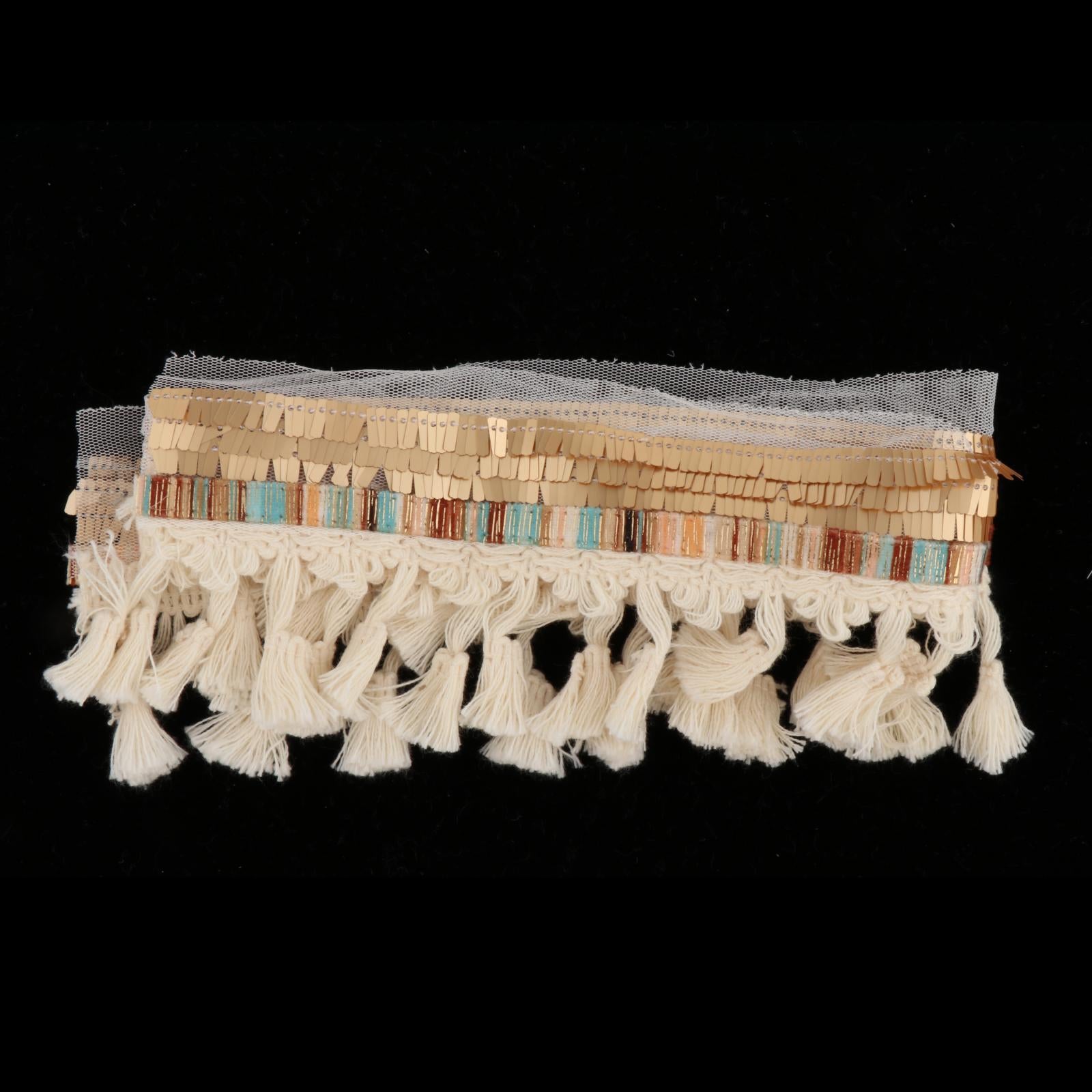 1 Yard DIY Decor Tassel Fringe Sequined Trim Ribbon Lace for Party Bag B