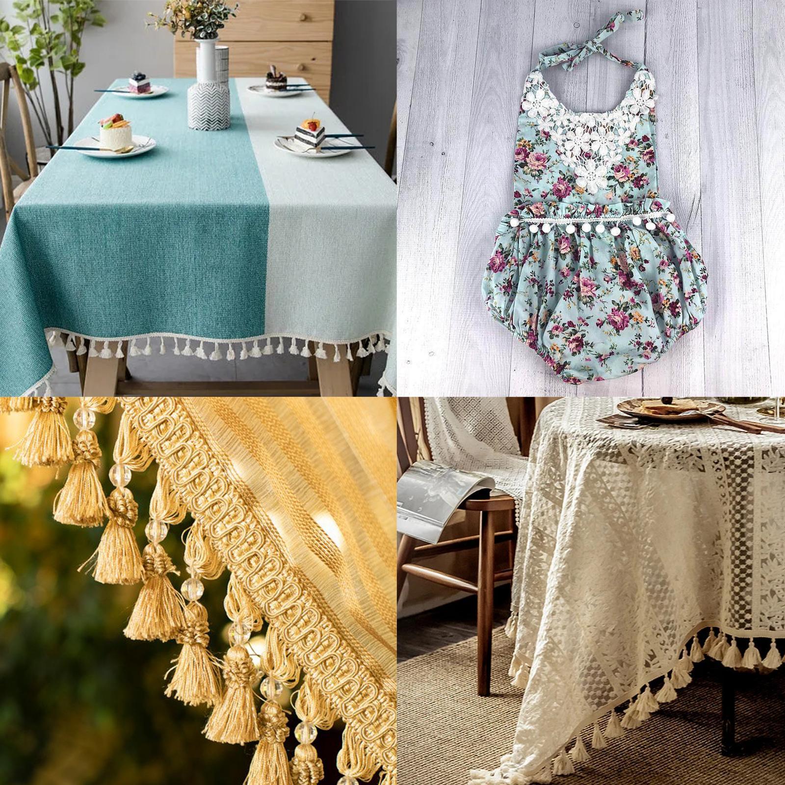 1 Yard DIY Decor Tassel Fringe Sequined Trim Ribbon Lace for Party Bag B