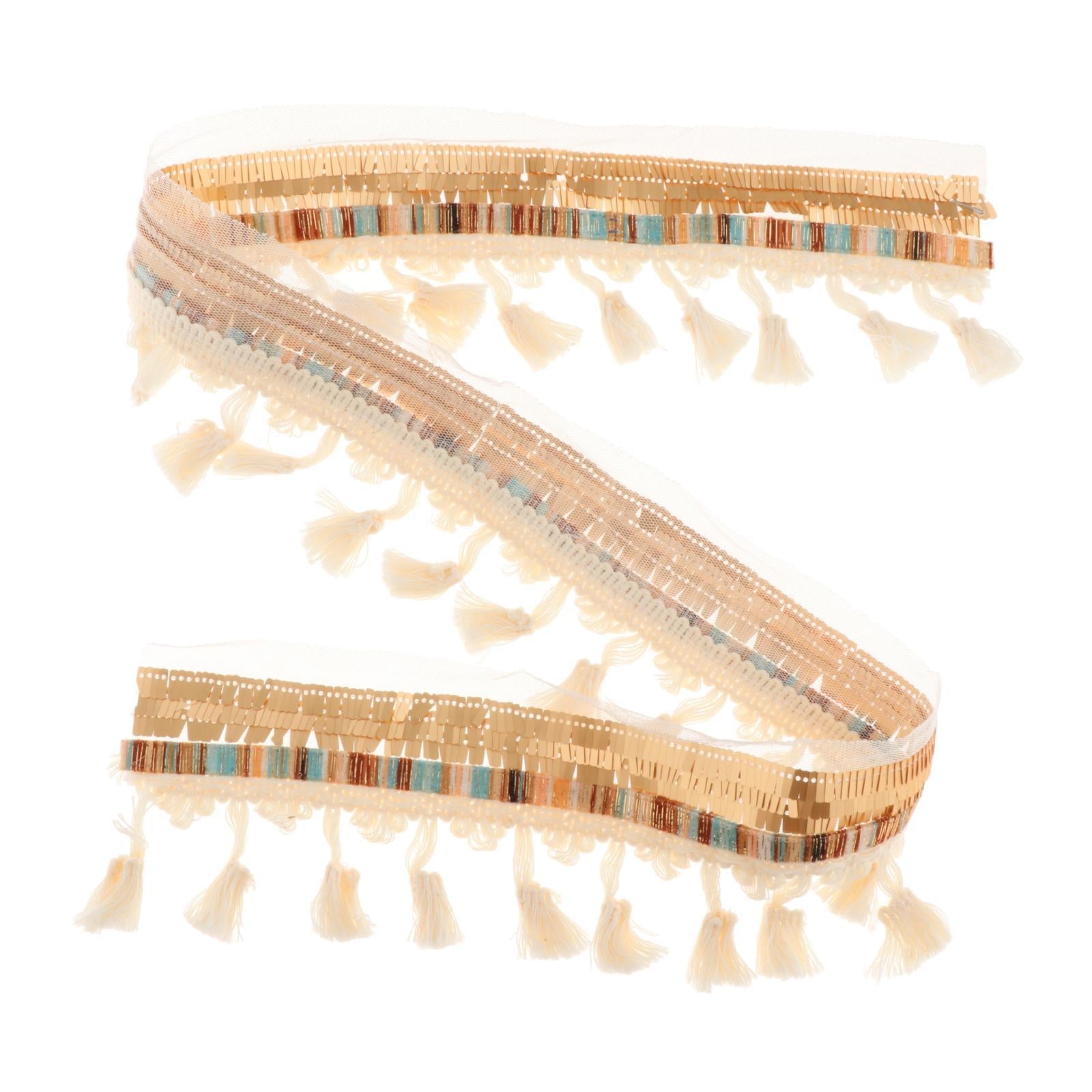 1 Yard DIY Decor Tassel Fringe Sequined Trim Ribbon Lace for Party Bag B