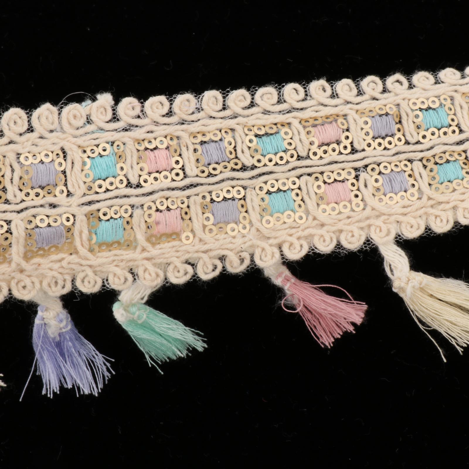 Embroidery Floral Trim 36'' DIY Accs Pillow Border Trim for Hand Sewing D